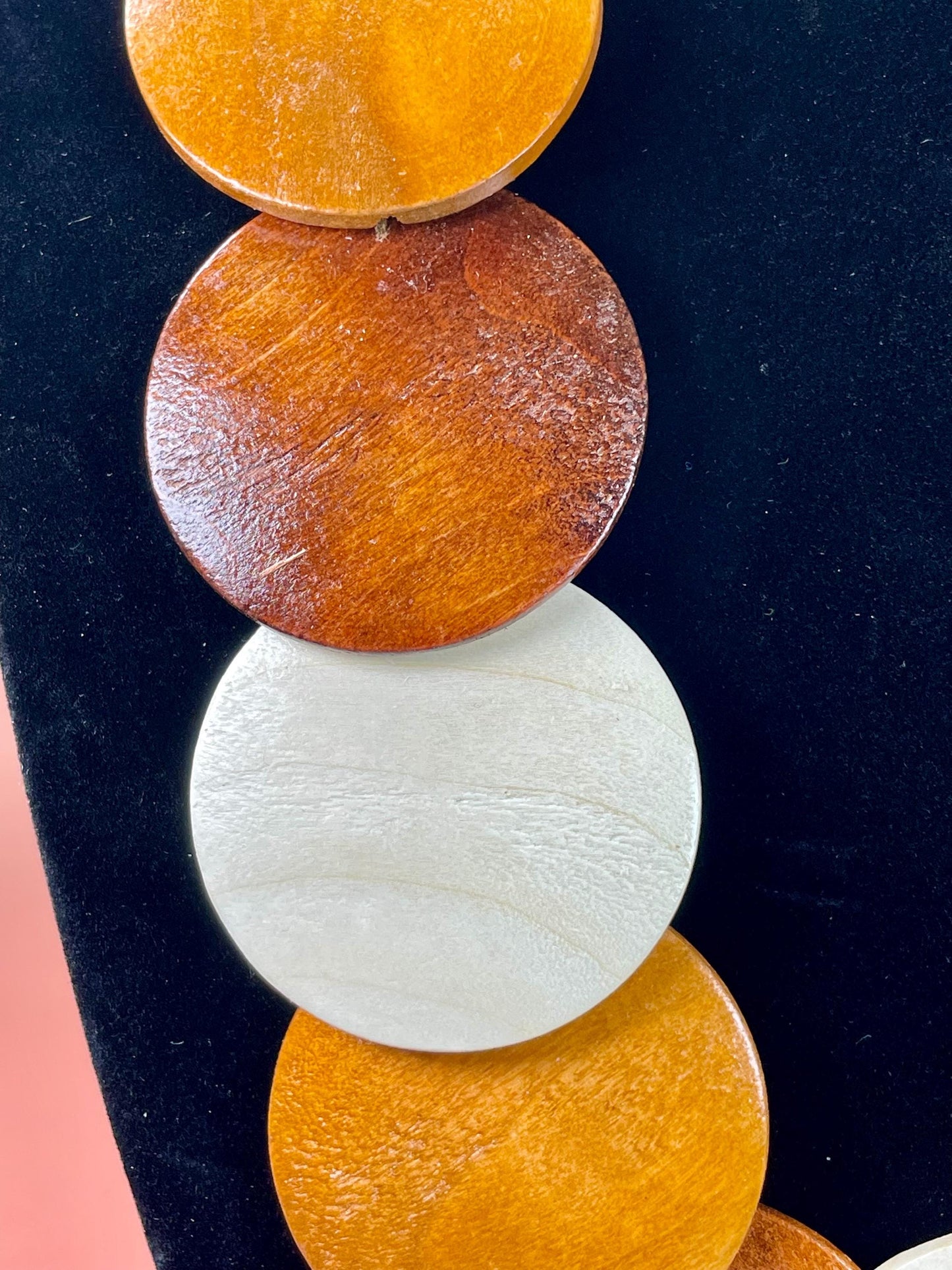 Cool 30 inch long Wood Beaded necklace