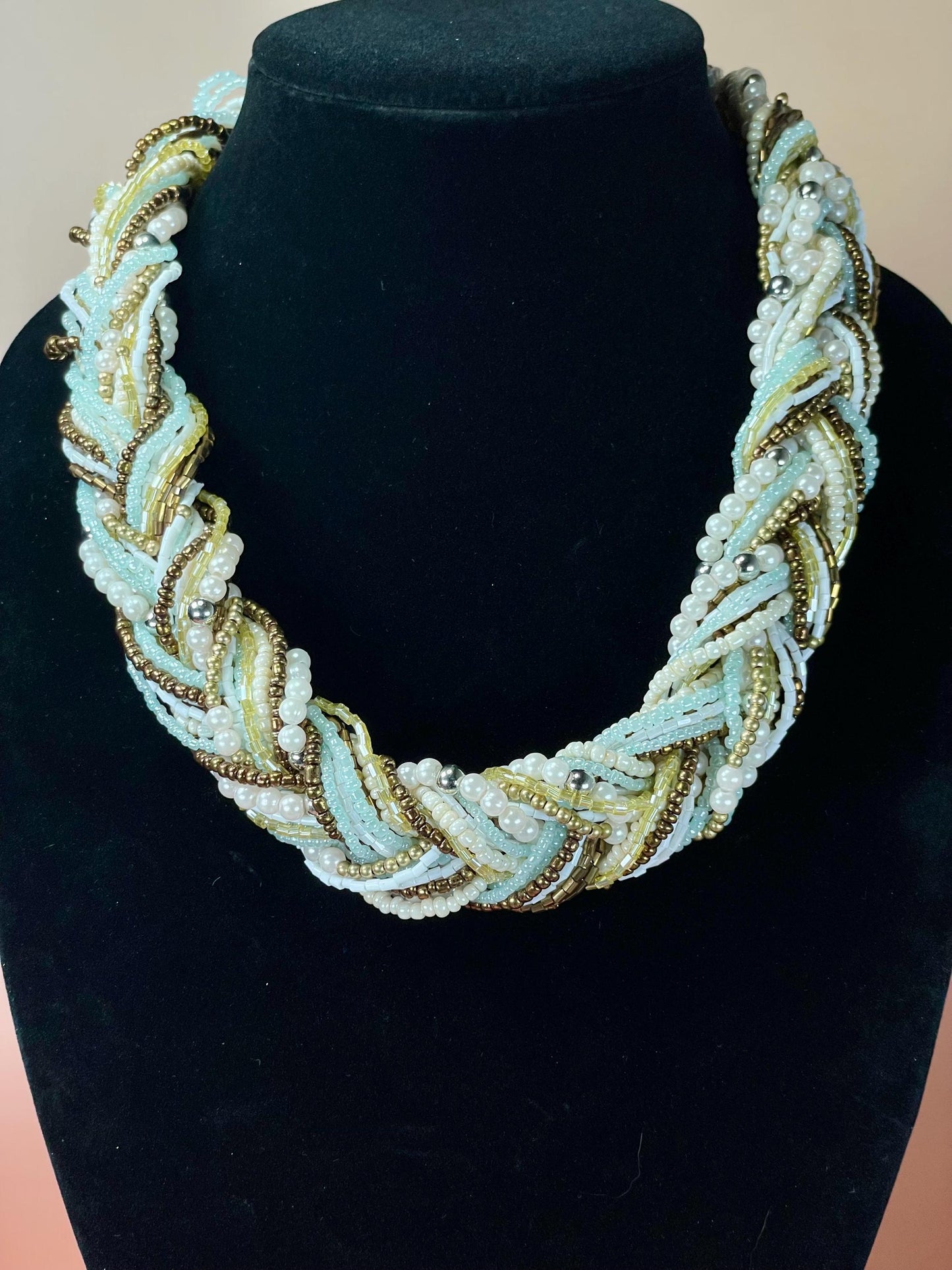 Muli-beaded Chunky Braid Necklace