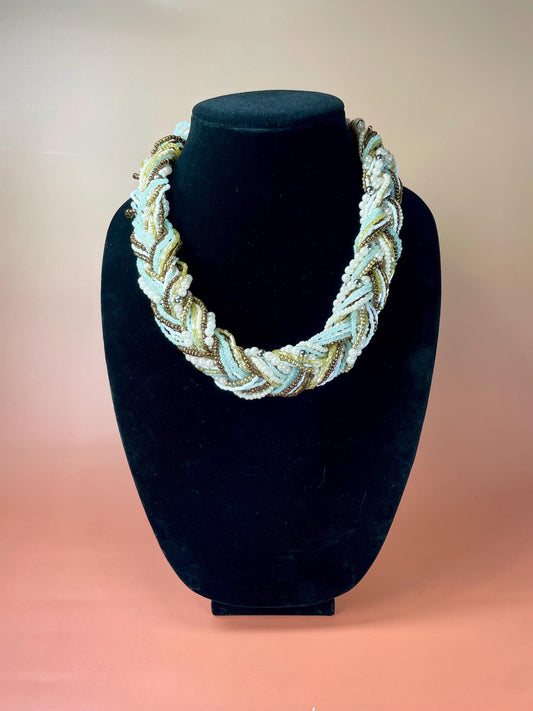 Muli-beaded Chunky Braid Necklace