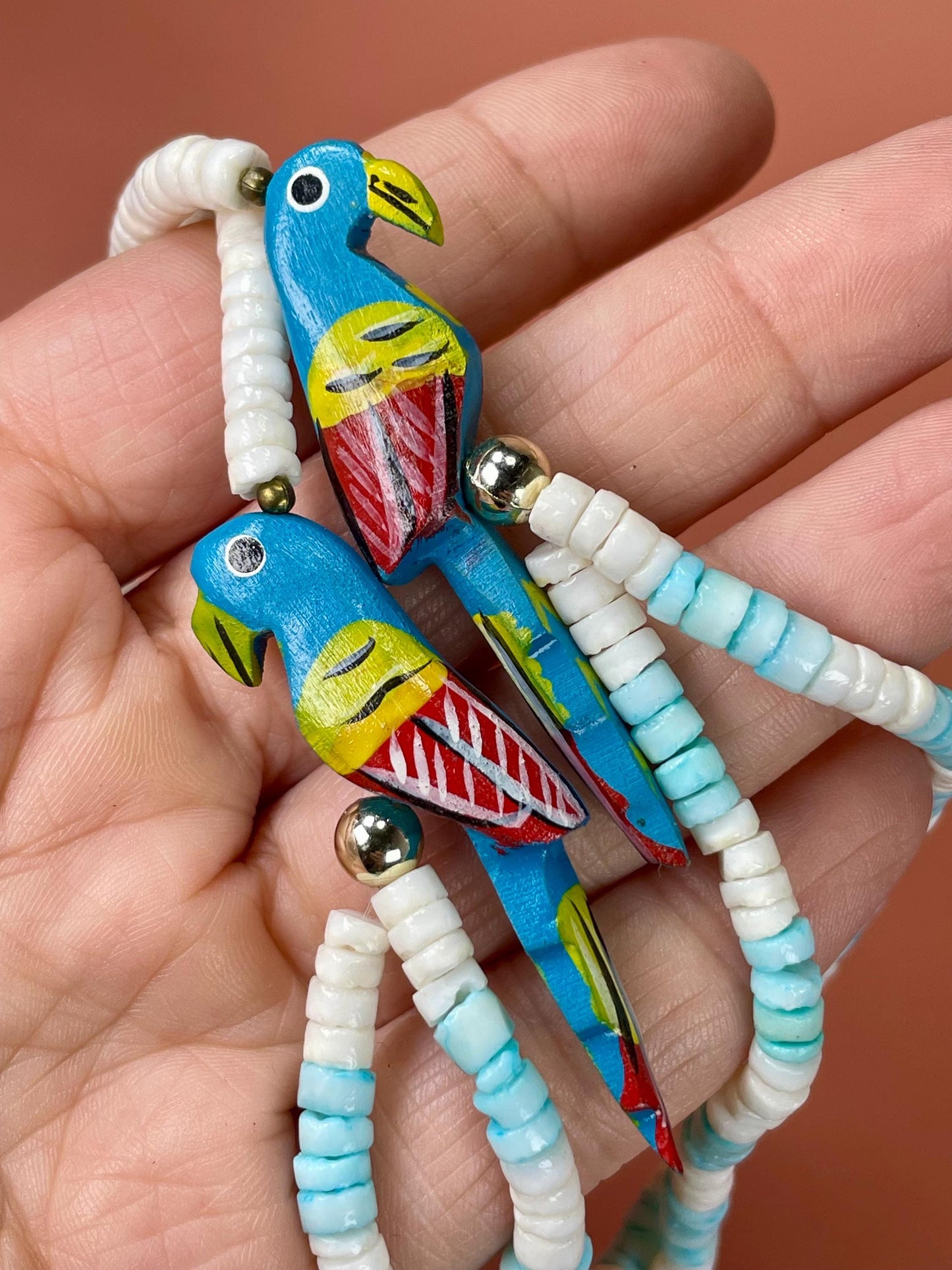 Coastal Shell And Parrot Necklace