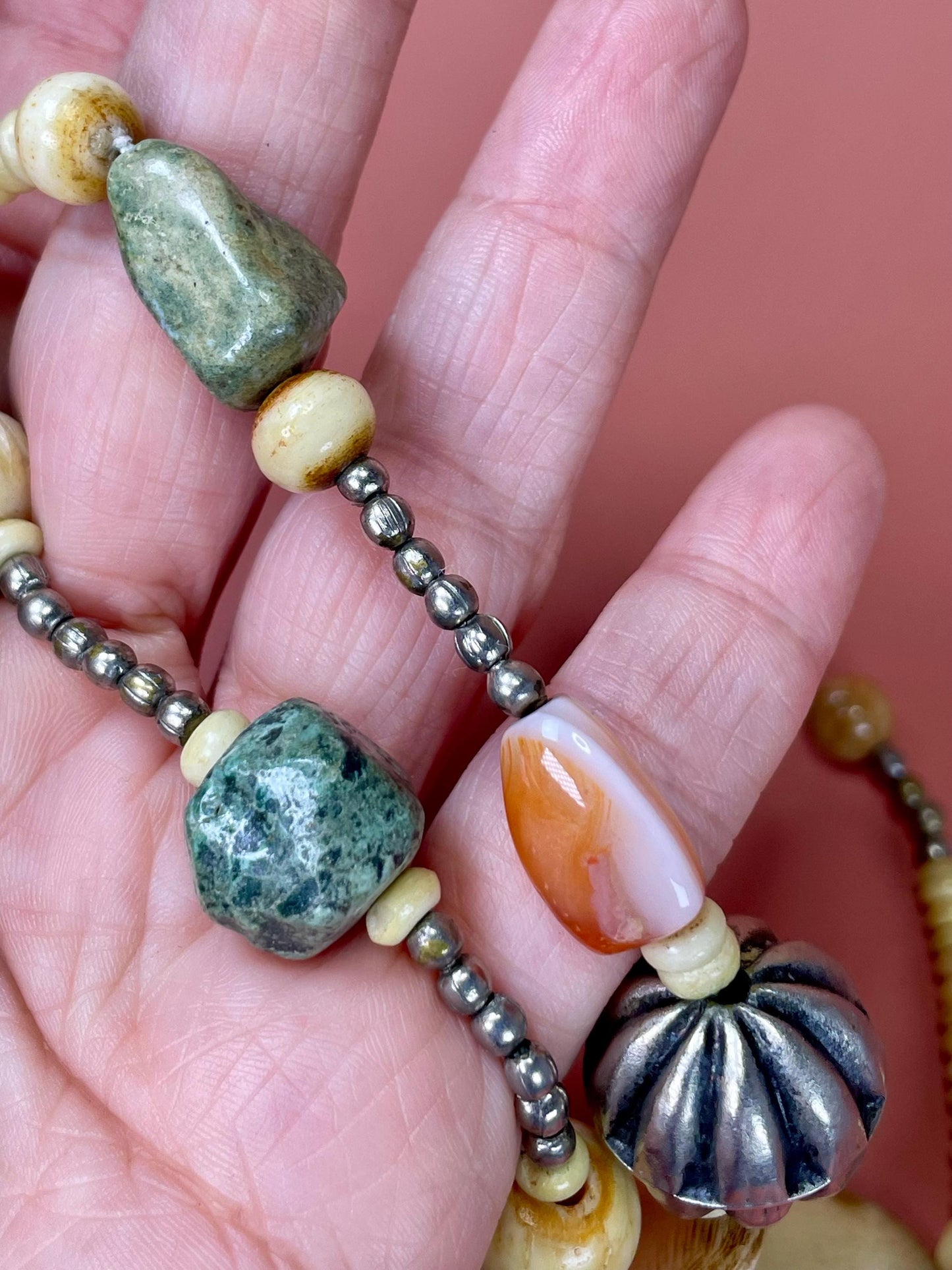 Approx 32 inch beaded necklace  great gift