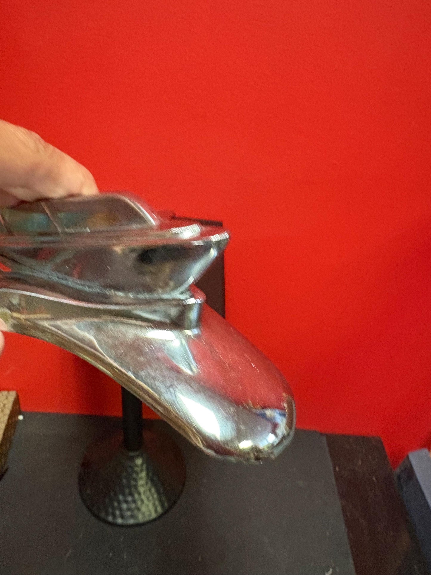 Fabulous vintage authentic Plymouth chrome airplane car mascot - great condition and 10 x 8 wide - good value