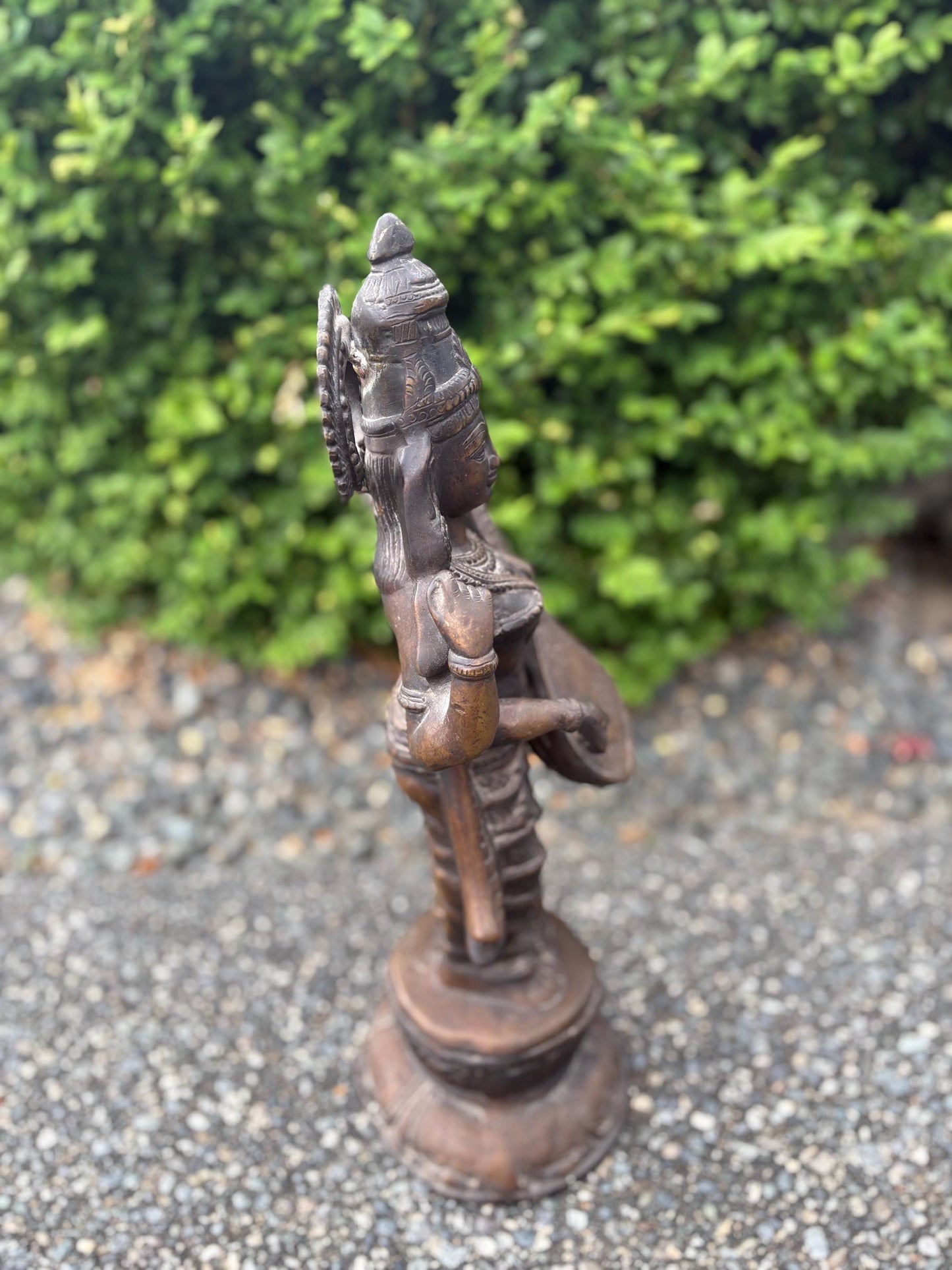 Stunning 19th century  Southeast Asian SARASWATI Statue - Wonderful  patina - 19 inches tall - great detail   perfect gift - RS