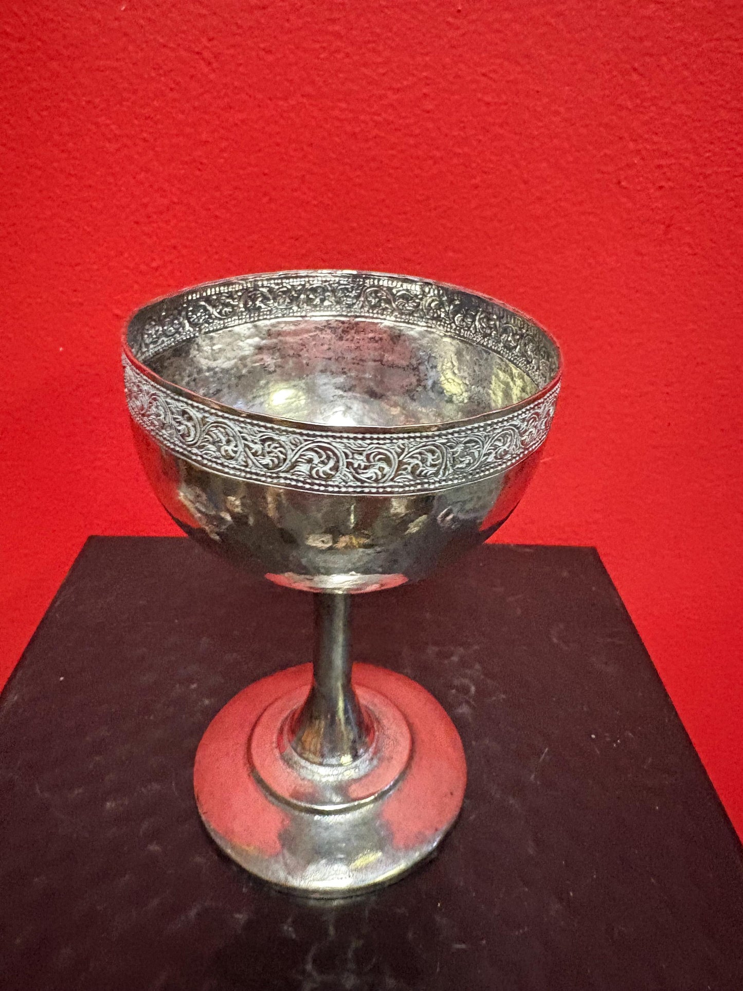Beautiful antique North African .800 silver 5 inch  chalice   simple and elegant  breaks into 3 pieces
