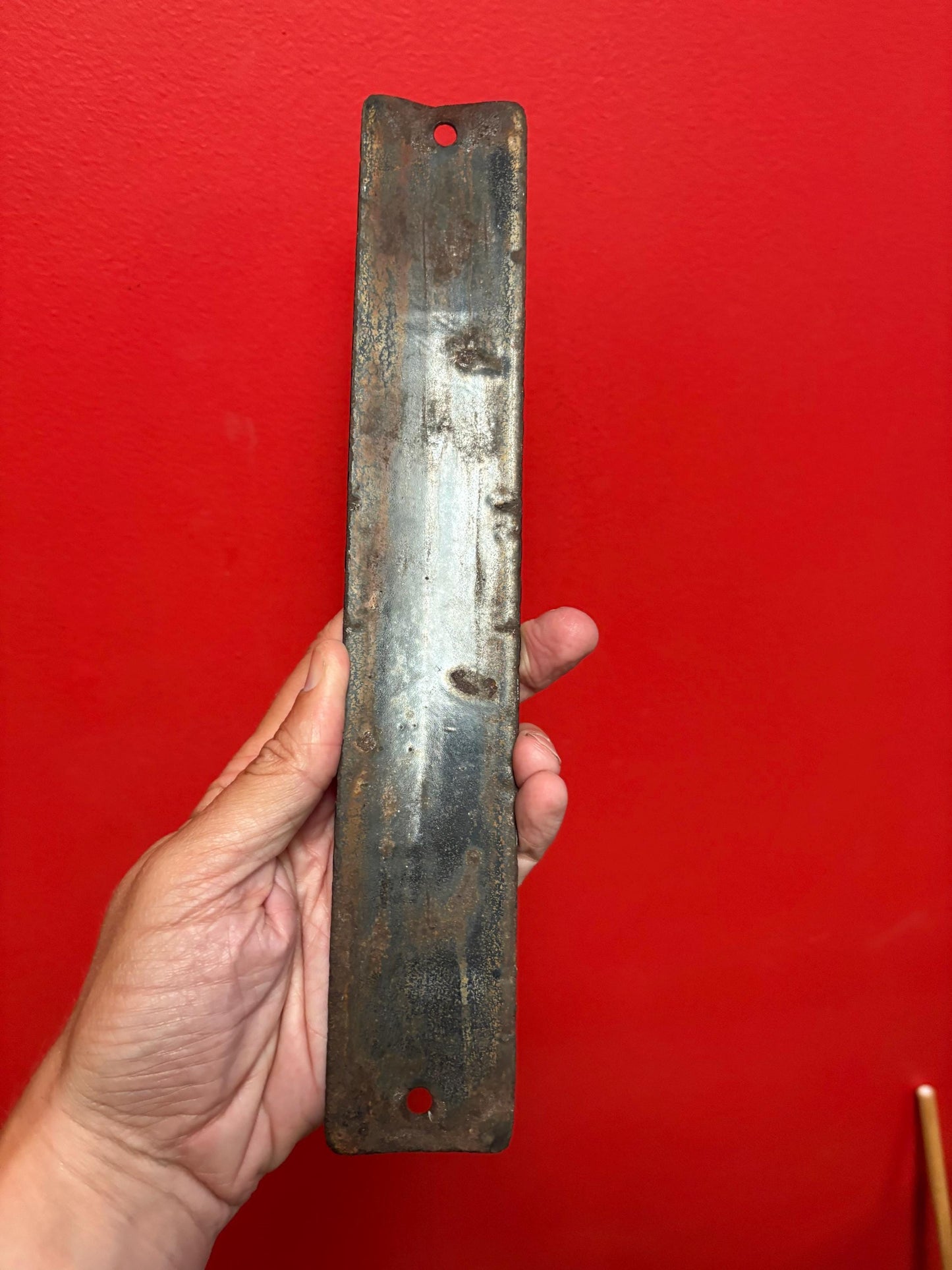 Truly amazing antique 12 x 2“ porcelain enamel danger sign  pretty good condition  great value