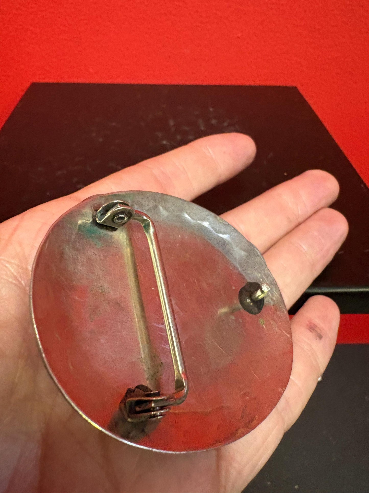 Beautiful Navajo 3 1/2 inch untested silver belt buckle with American coins and turquoise really awesome one