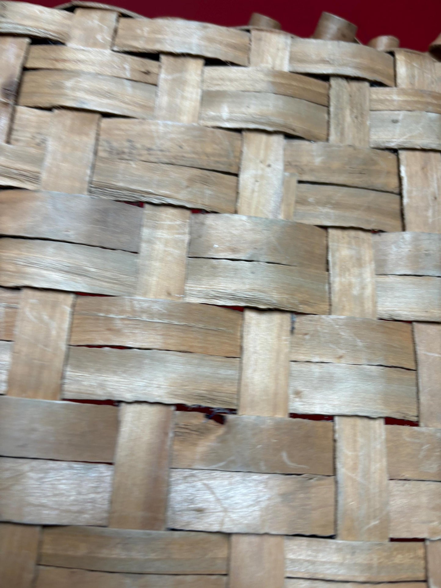 Huge eastern Canadian cedar bark basket with handles  fabulous quality and condition  - 12 x 10 x 12“ high- wow