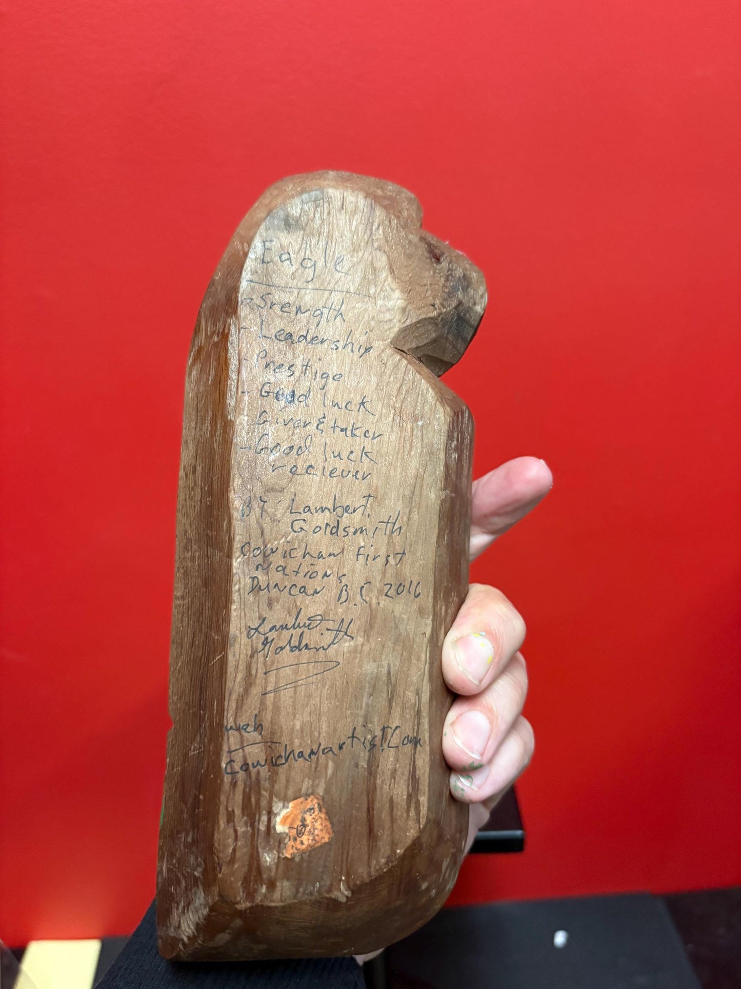 Beautiful 9 x 3 1/2“ indigenous first nation Pacific Northwest coast lambert goldsmith eagle feast bowl  signed with information