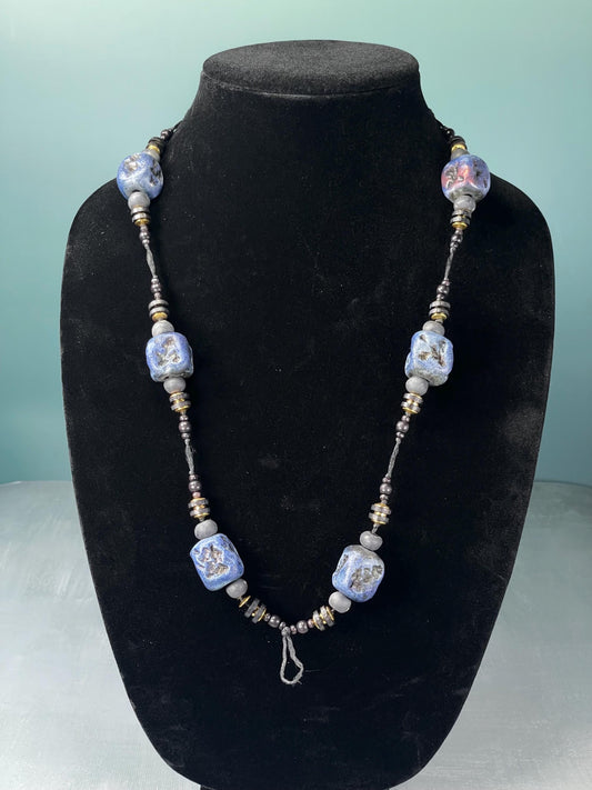 Unique Beaded Necklace with loop For Attachments