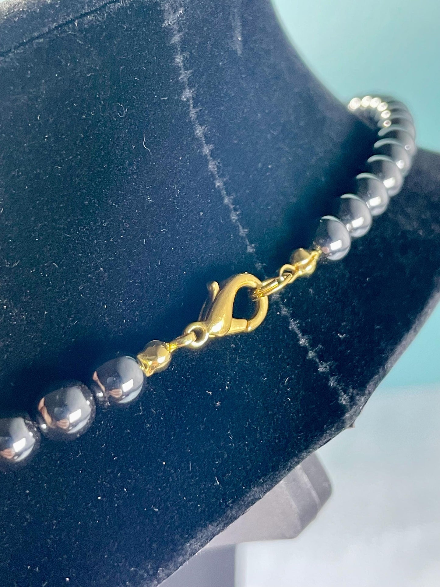 Hematite Beaded Necklace and Bracelet Set