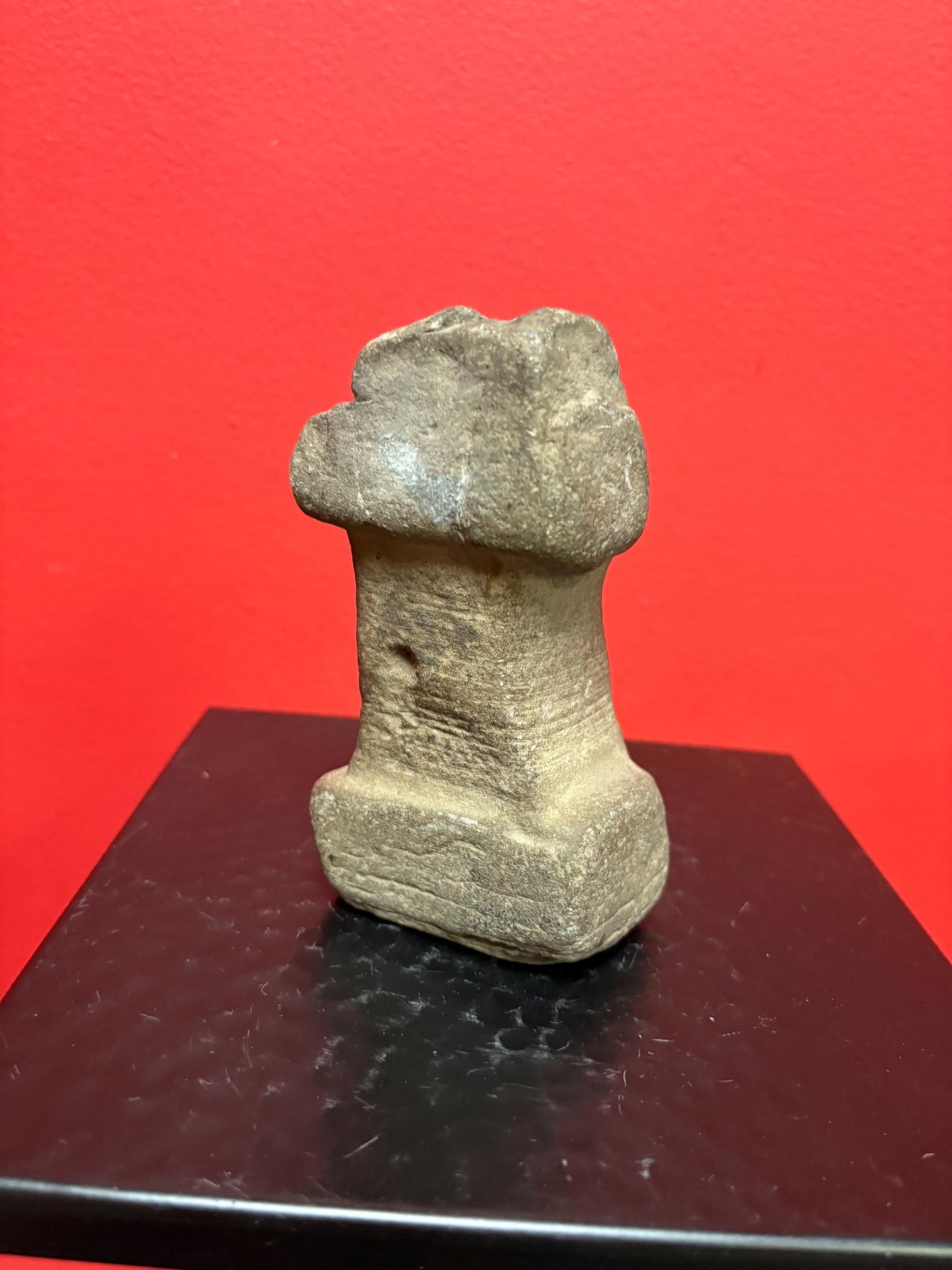 Beautiful 5 inch tall  indigenous first nations, British Columbian old old old plummet stone tool  wonderful patina  shape like male torso