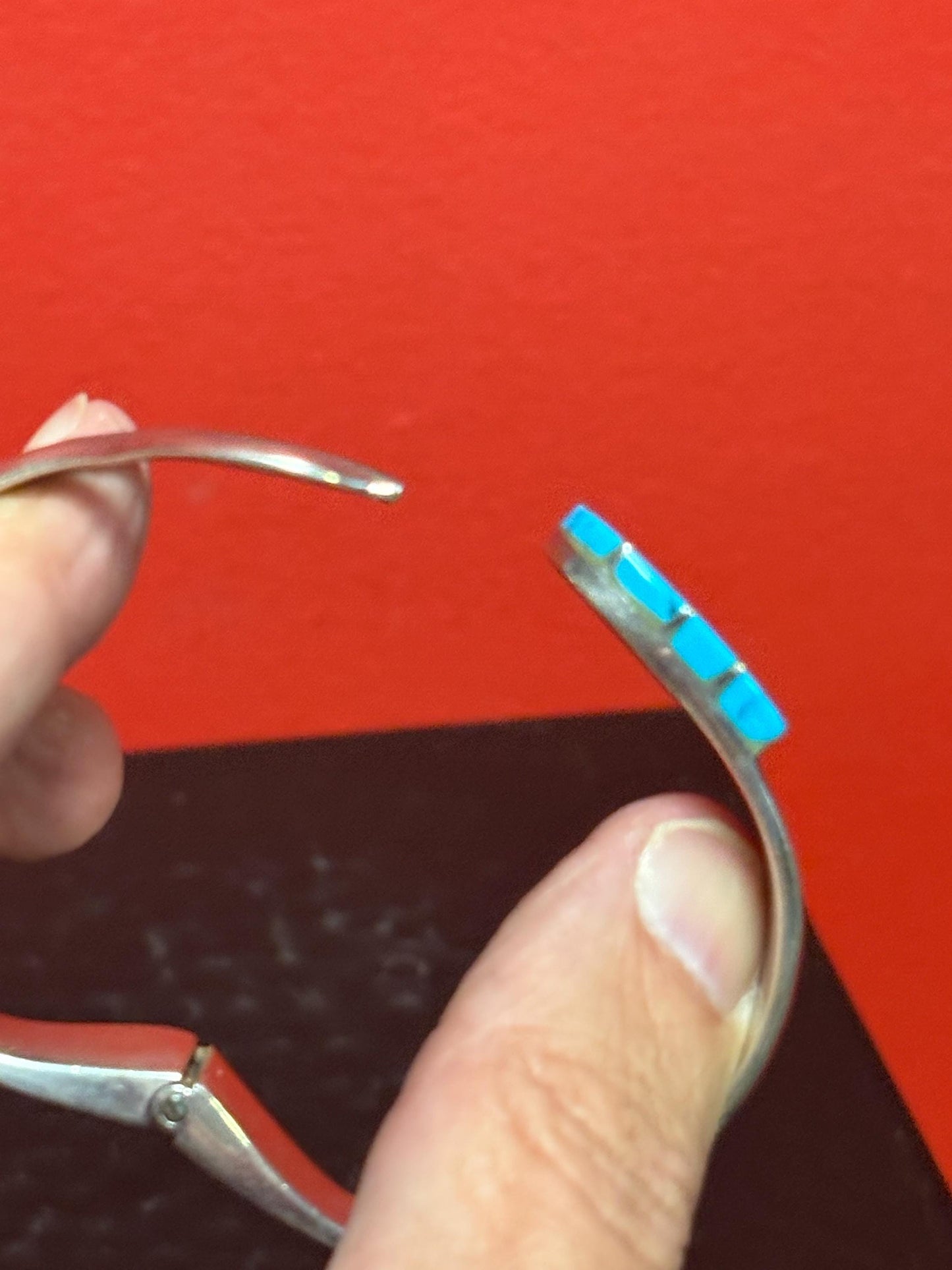 Absolutely stunning very heavy Navajo 930 sterling and turquoise bracelet  opens up and 2 1/2 inches wide when closed  wow - masterpiece