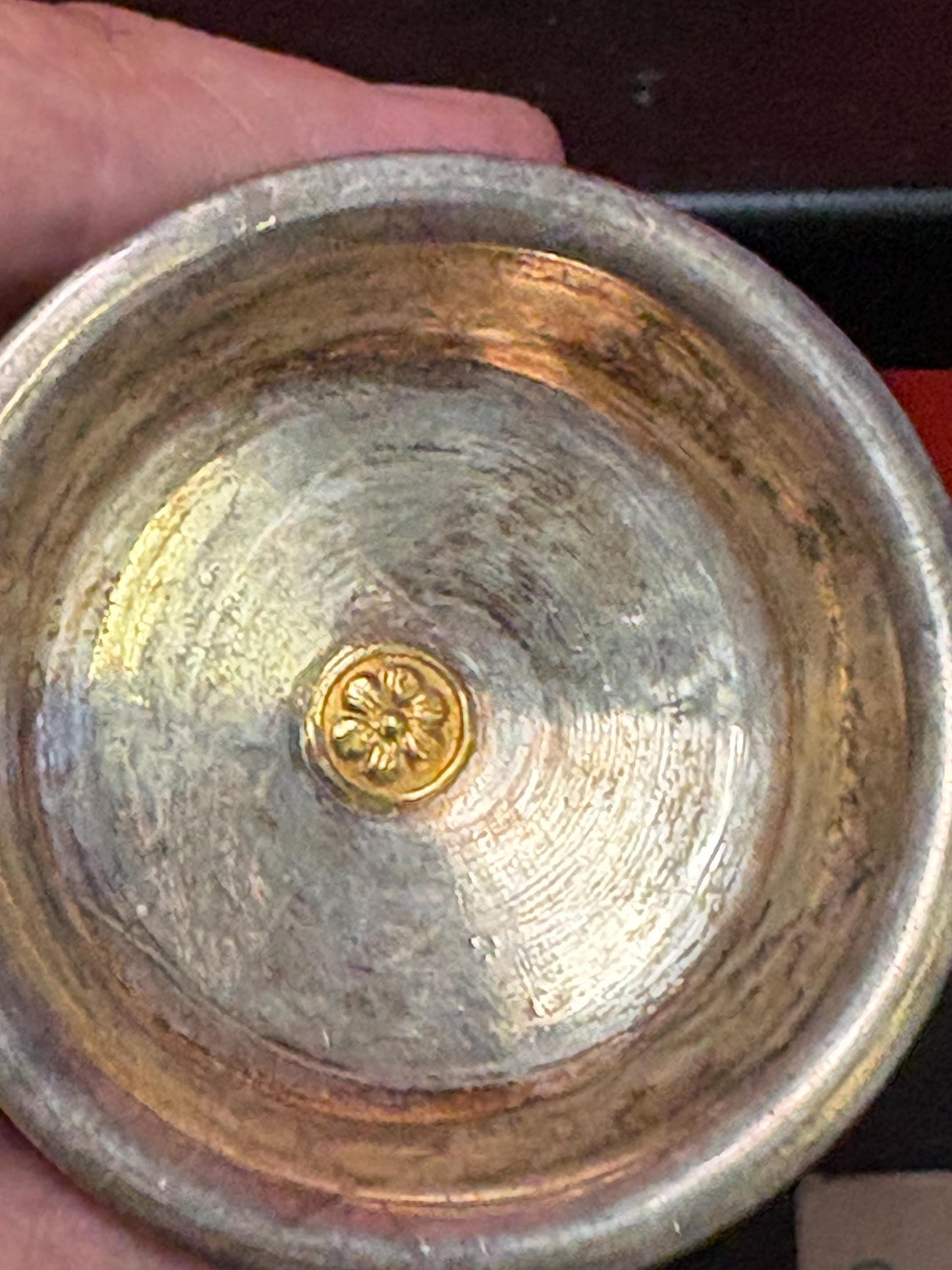 Beautiful Nepalese 2 x 1 high silver and wood ceremonial cups  very lovely detail  price for pair