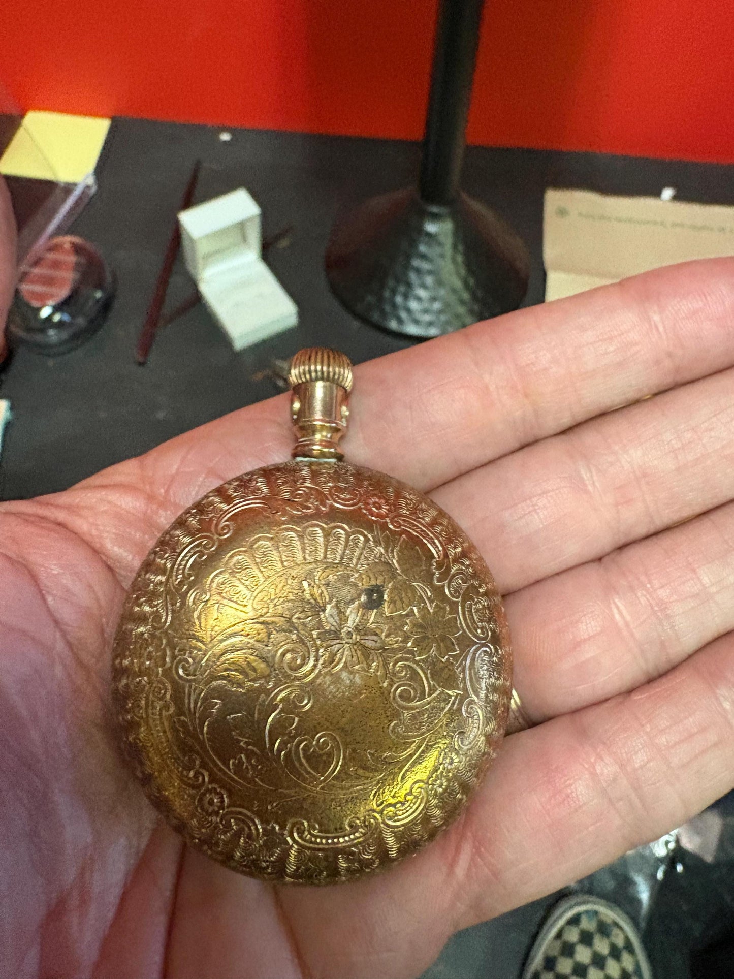 Lovely gold plated 3 inch Waltham pocket watch as is - you open it you fix it. Great deal.