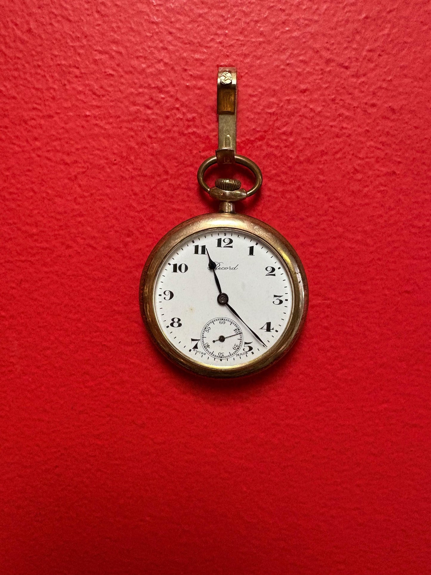 Lovely gold plated 2 1/4 inch pocket watch  as is  you open it you fix it  great deal