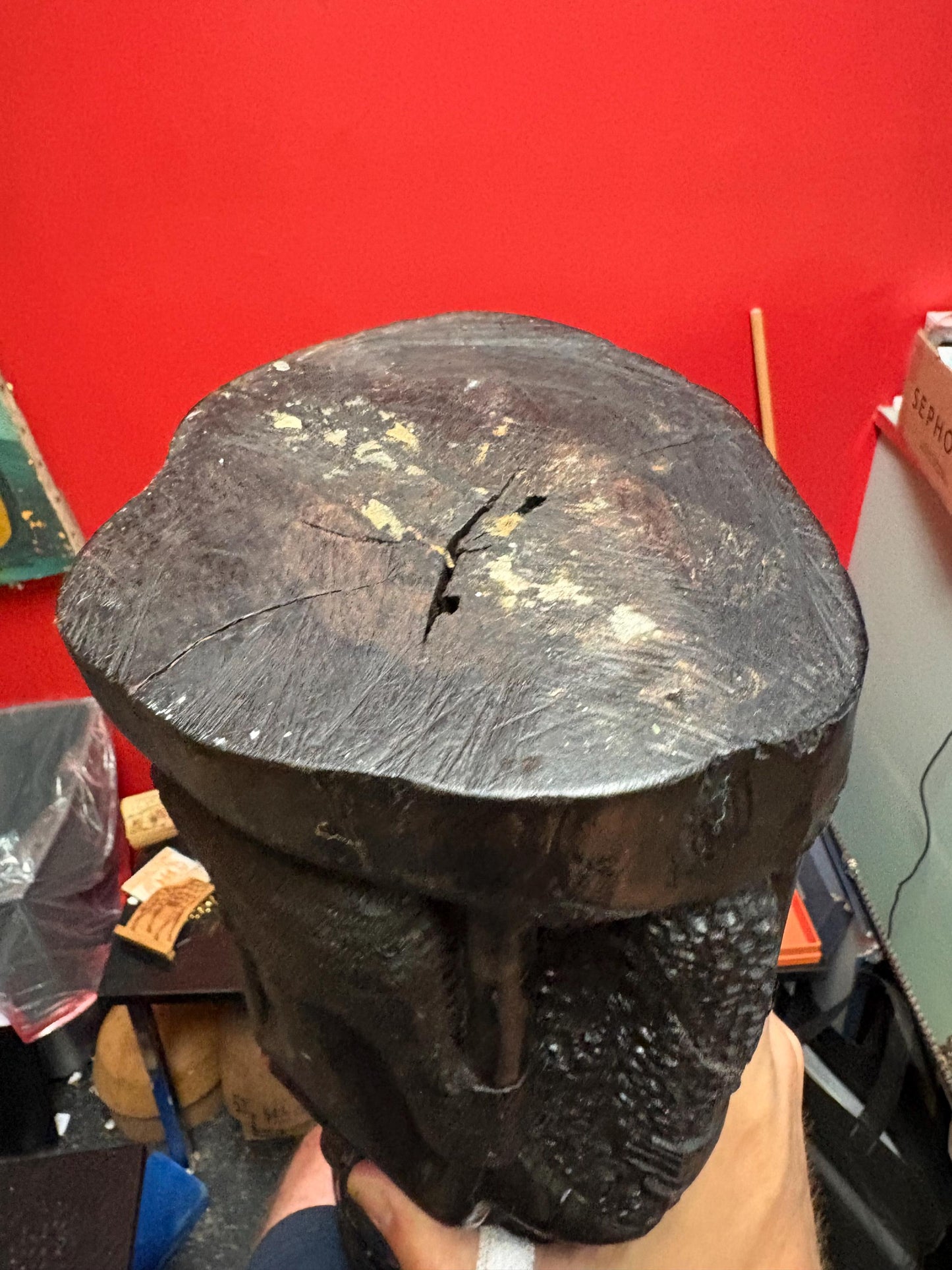 Magnificent antique African Makonde Ebony wood statue - 28 inches tall - 12 kg  amazing detail - museum quality piece