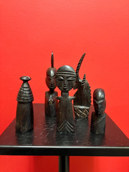 Lovely lot of older African Ebony wood statues  3 to 5 inches  price for all  great for resale or gifts - number 3