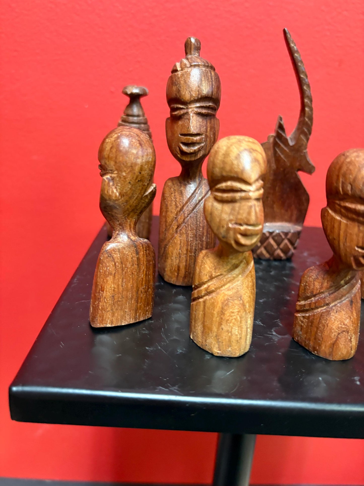 Lovely lot of older African wood statues  3 to 5 inches  price for all  great for resale or gifts - number 4