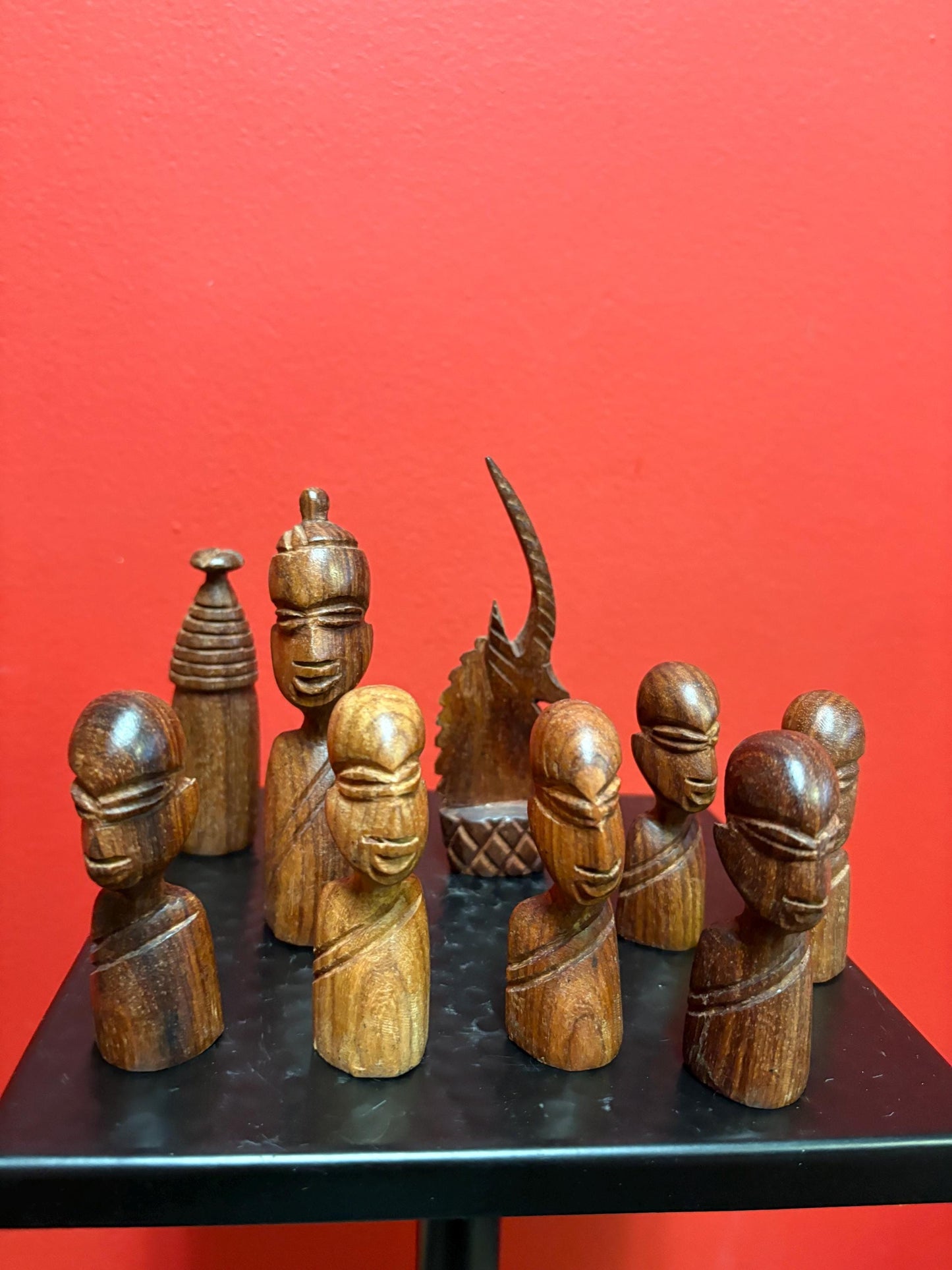 Lovely lot of older African wood statues  3 to 5 inches  price for all  great for resale or gifts - number 4