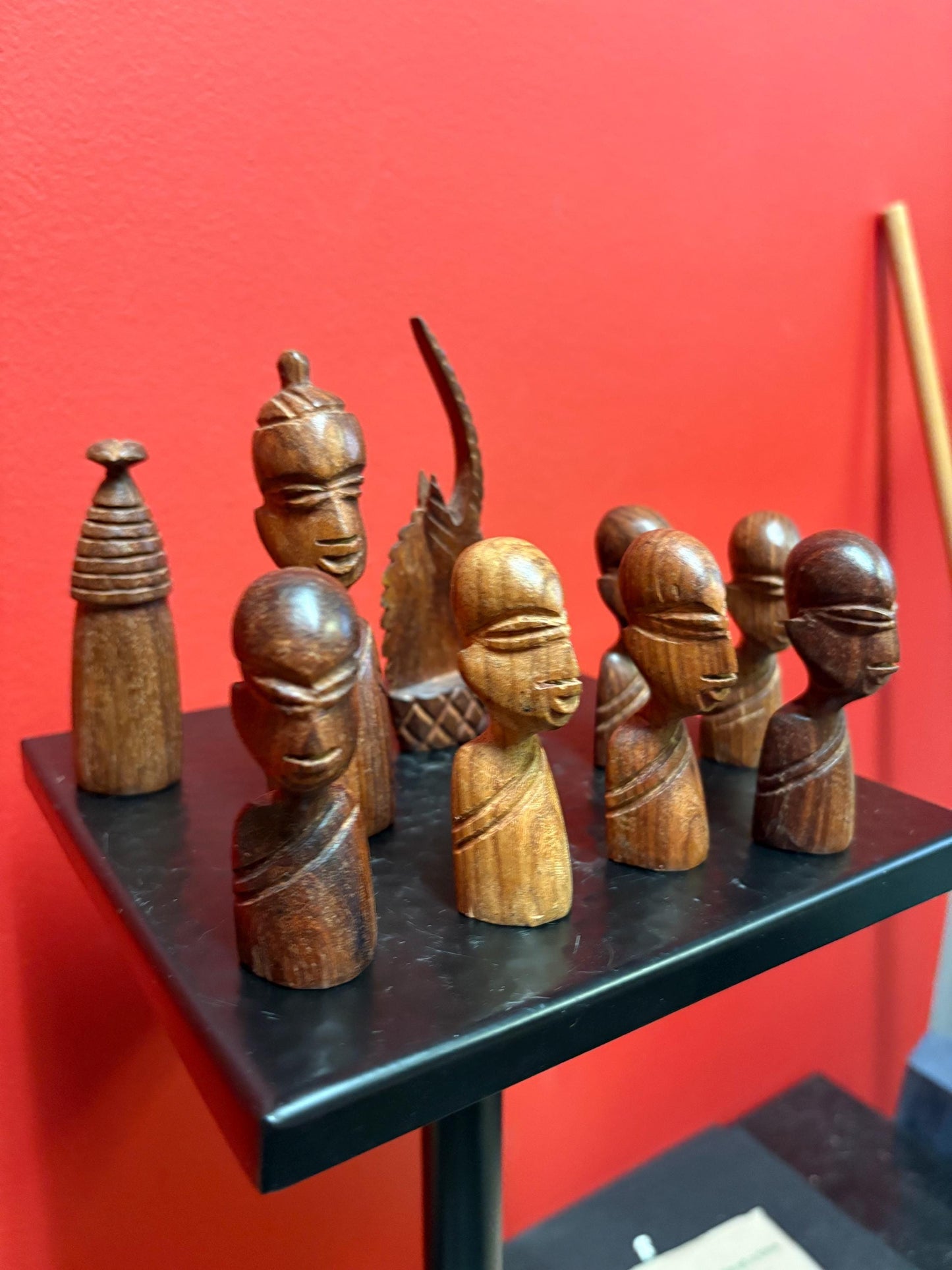 Lovely lot of older African wood statues  3 to 5 inches  price for all  great for resale or gifts - number 4
