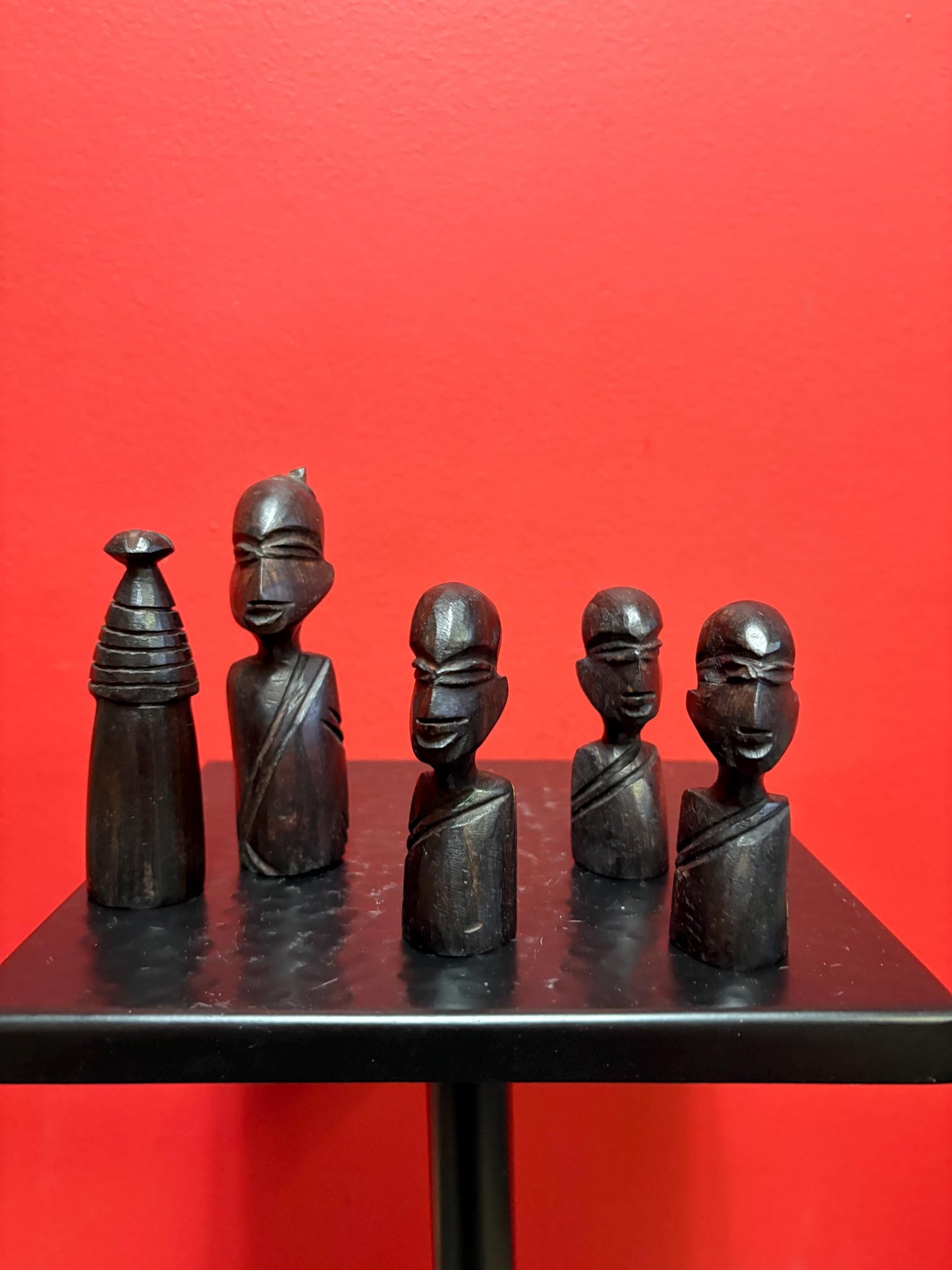 Lovely lot of older African wood statues  3 to 5 inches  price for all  great for resale or gifts - number 2