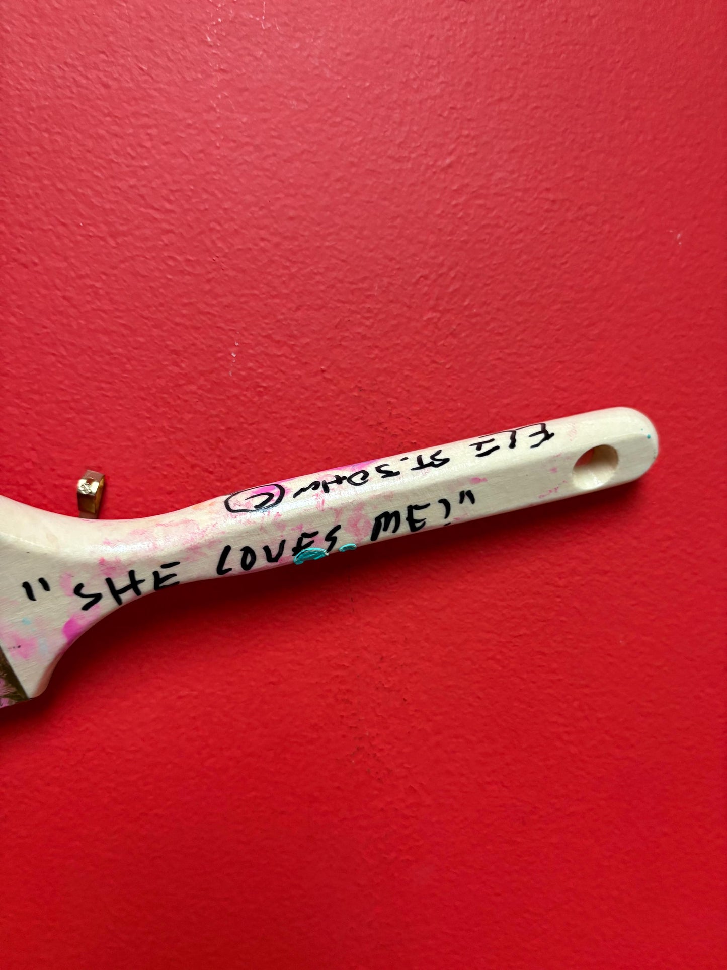 Very cool 12 inch long Vancouver Eli visually impaired artist Eli St. John she loves me paintbrush  wow