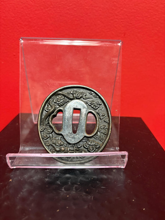 Beautiful Japanese samurai old metal tsuba - see photos for condition  approx 3 inches  from major estate collection - value priced -