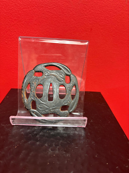 Beautiful Japanese samurai old metal tsuba - see photos for condition  approx 3 inches  from major estate collection - value priced -