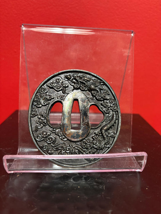 Beautiful Japanese samurai old metal tsuba - see photos for condition  approx 3 inches  from major estate collection - value priced -