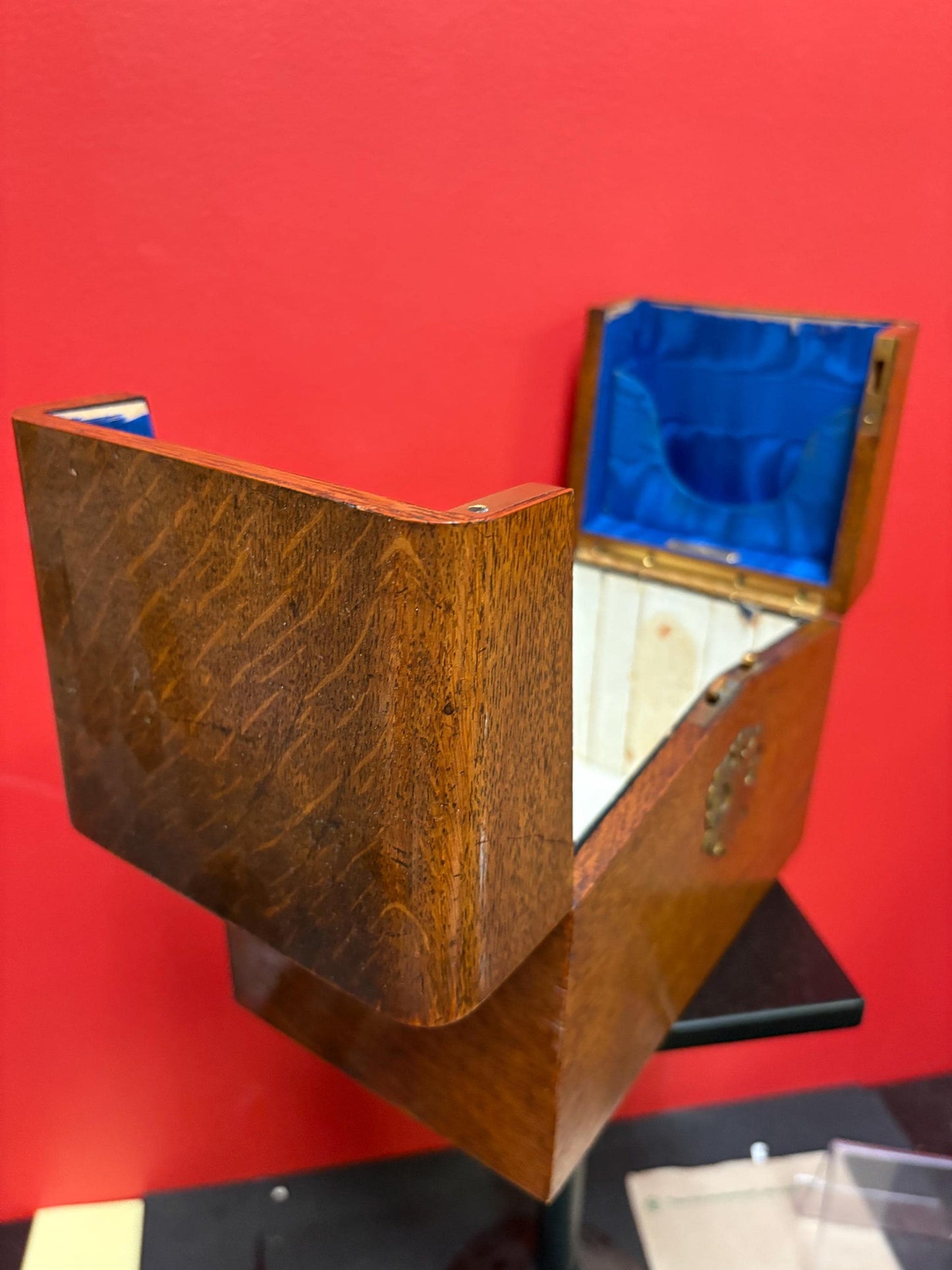 Beautiful antique walnut box  9 1/2 x 6 x 7“ high  letter box  nice condition  many uses  great gift -