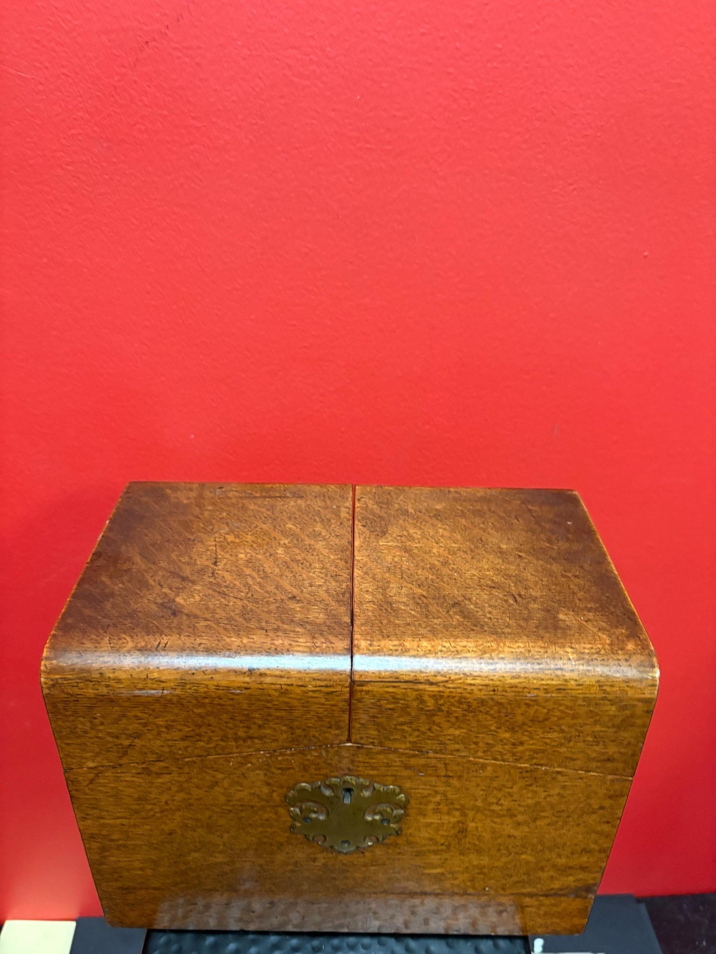 Beautiful antique walnut box  9 1/2 x 6 x 7“ high  letter box  nice condition  many uses  great gift -