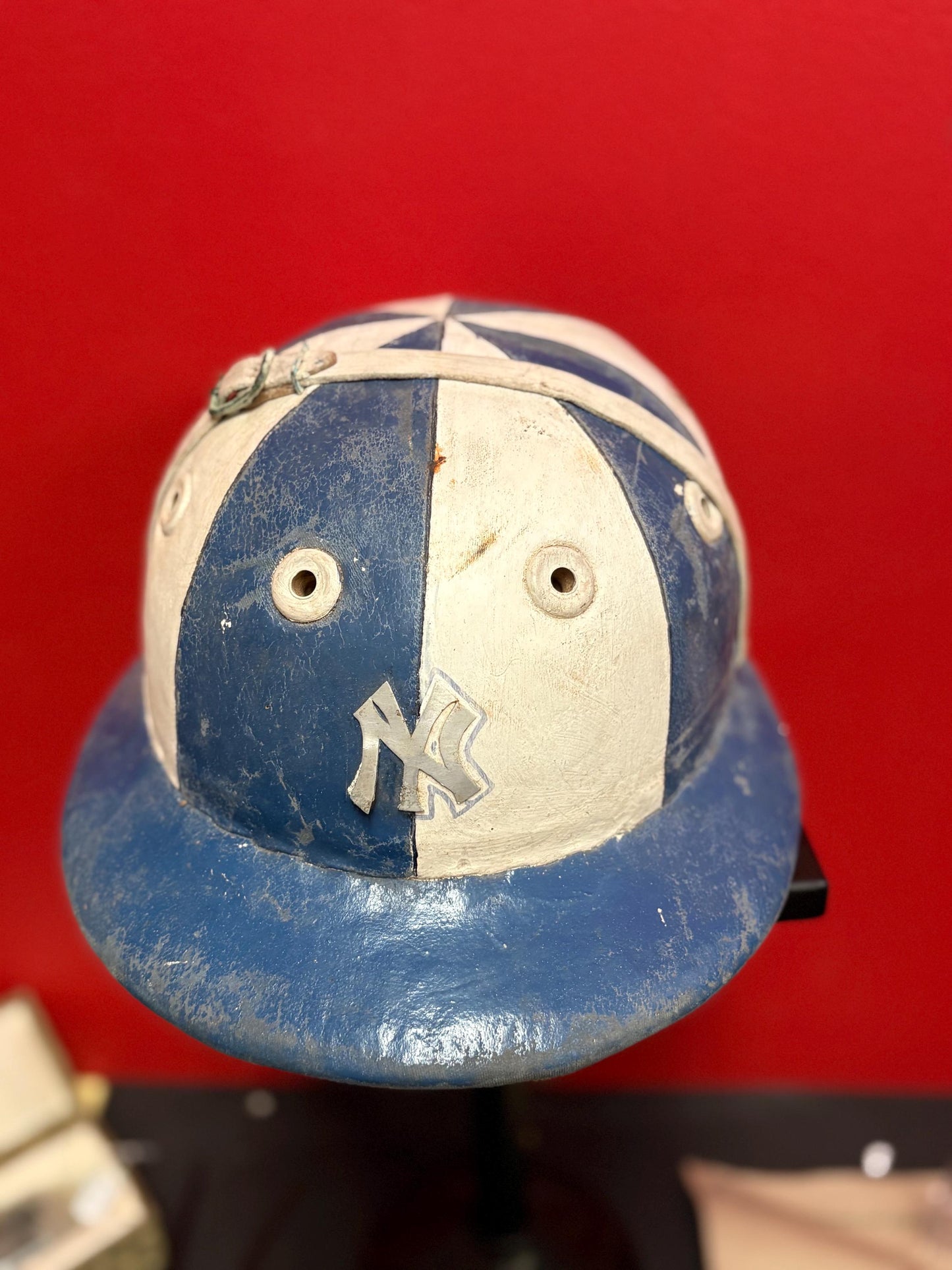 Magnificent approx 1930s New York Yankees baseball helmet - used condition 8.5 x 7 wide inside measurements  incredible gift Yankees