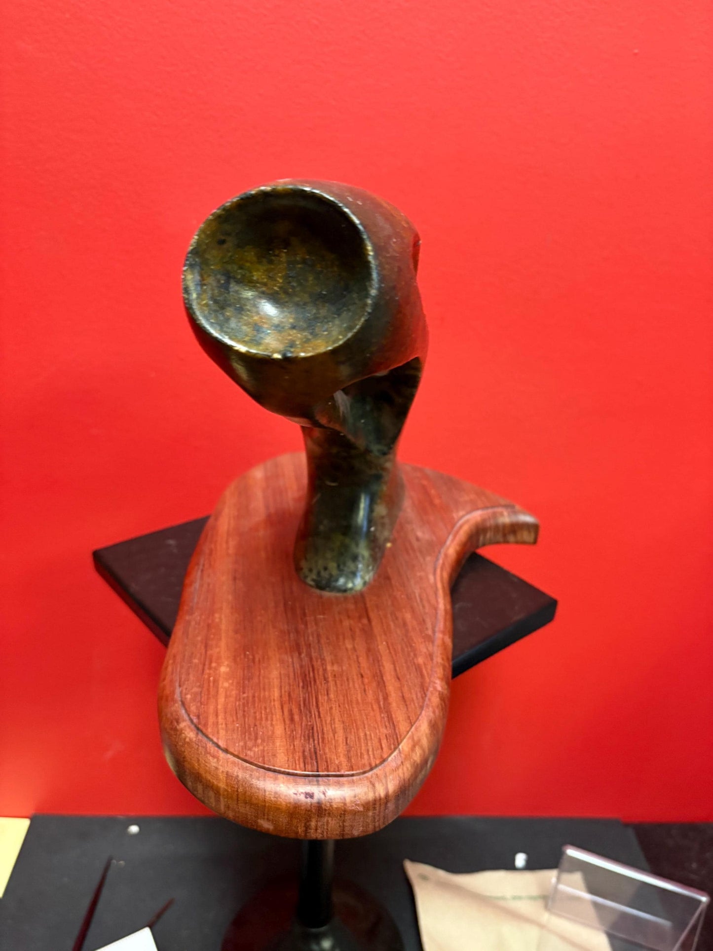 Stunning signed Inuit soapstone stone yonic statue   12 x 9 high and truly a wonderful piece of art