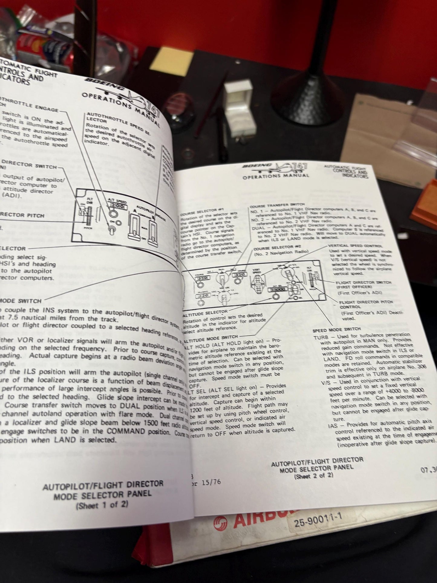 Very cool 1980s Air Canada 747 airplane operating manual  good condition  great gift