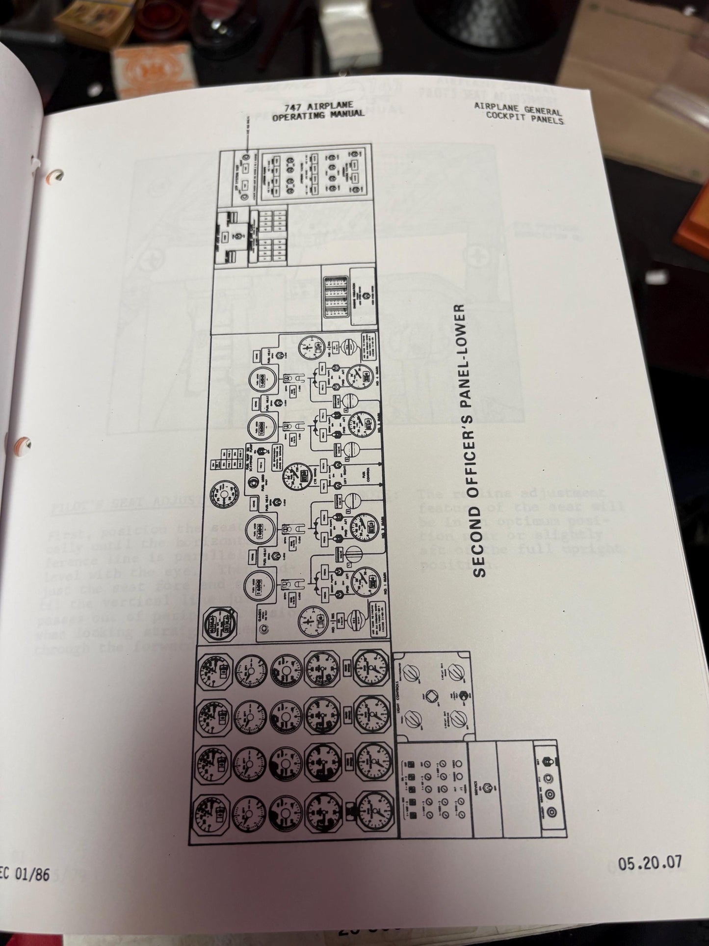 Very cool 1980s Air Canada 747 airplane operating manual  good condition  great gift
