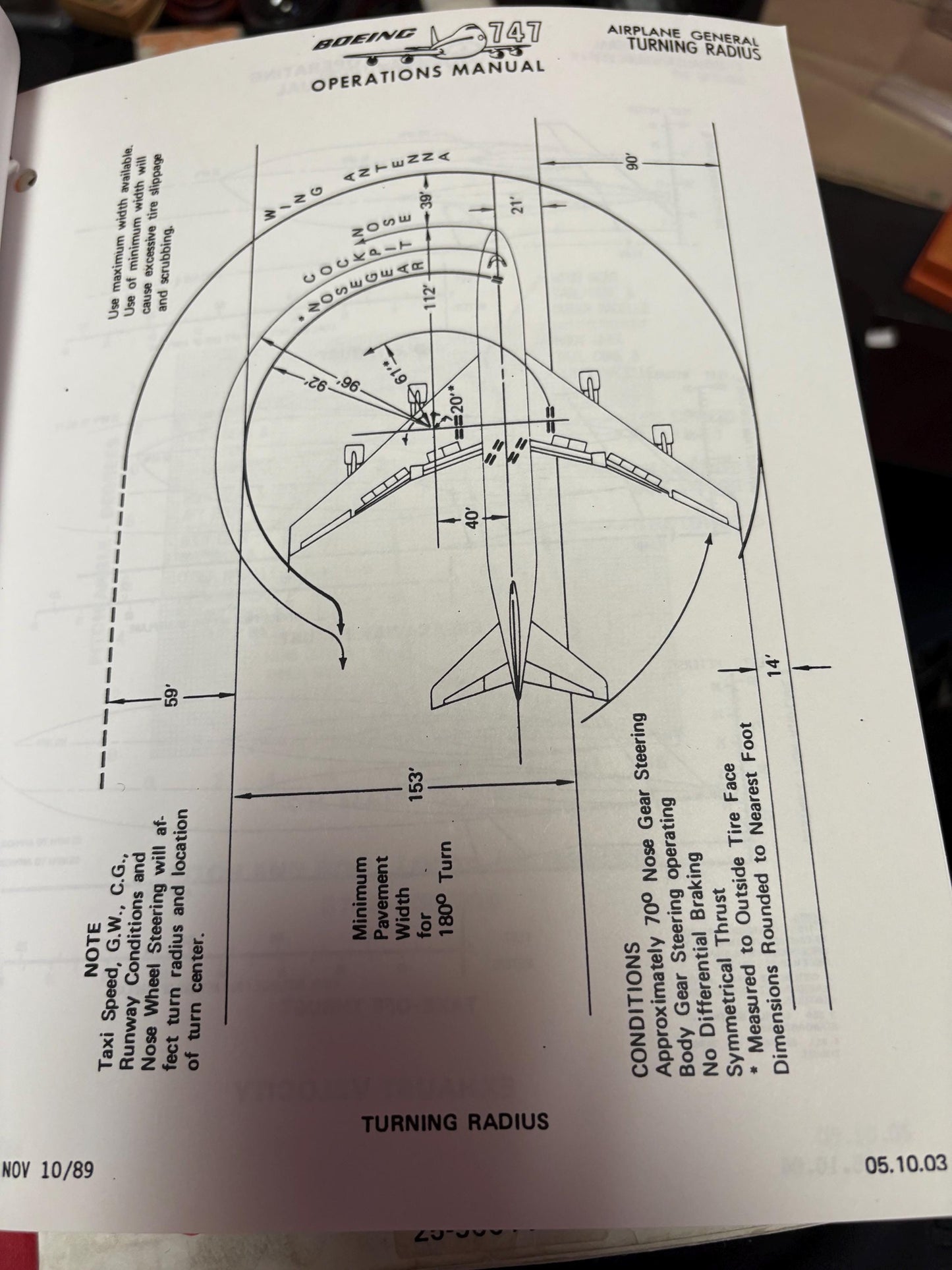 Very cool 1980s Air Canada 747 airplane operating manual  good condition  great gift