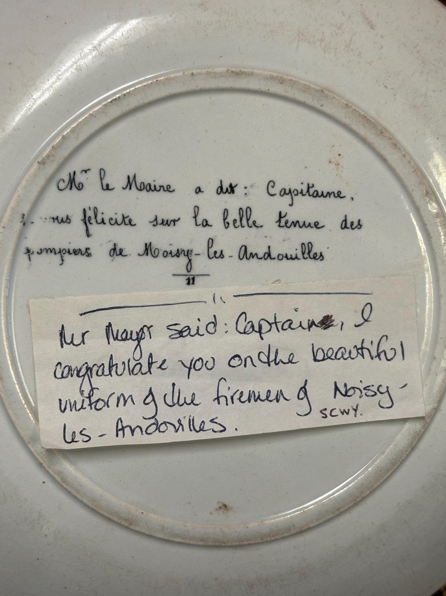 Antique 19 century French signed plate   8 inches  antique condition. See photos.