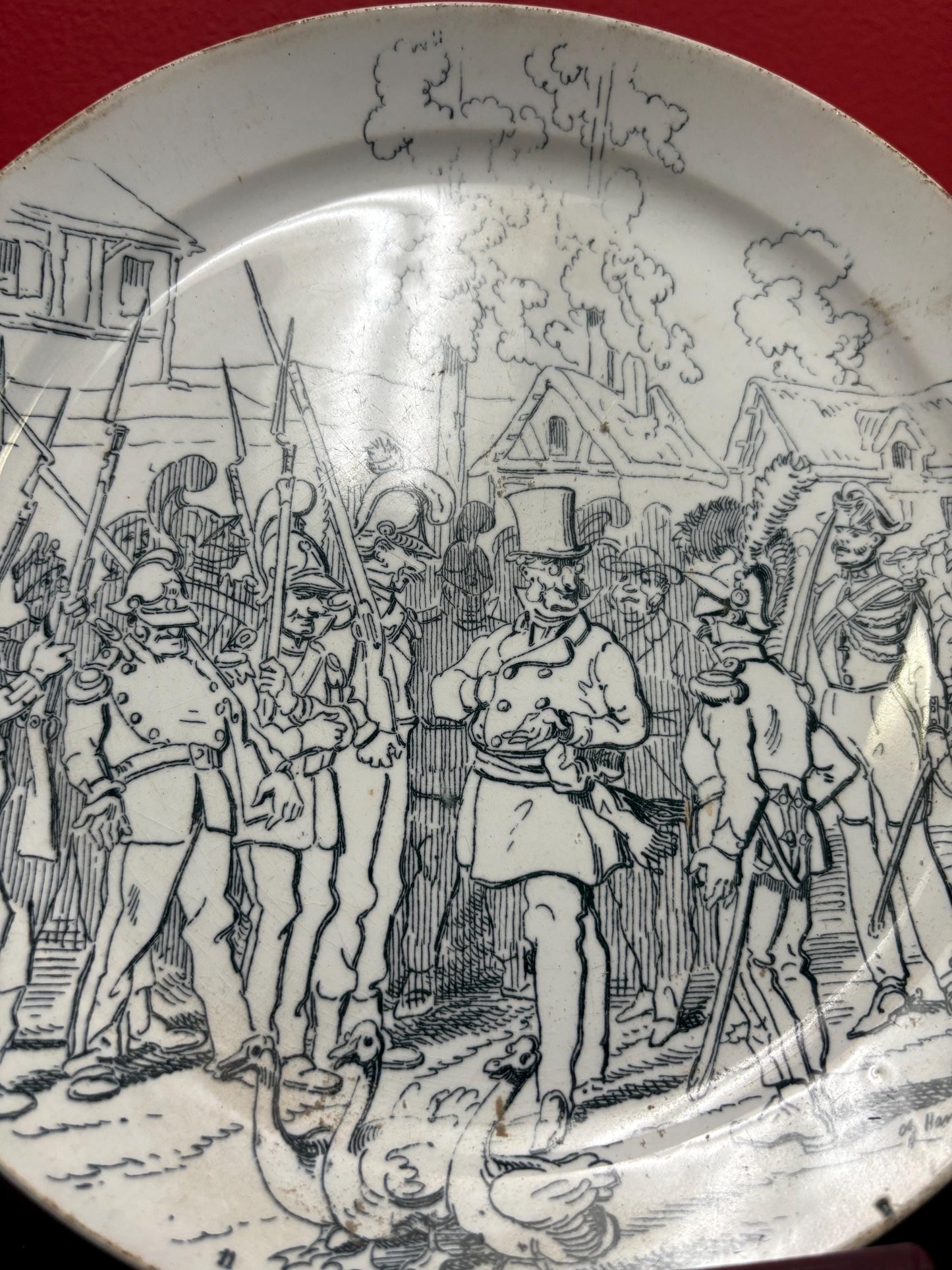 Antique 19 century French signed plate   8 inches  antique condition. See photos.