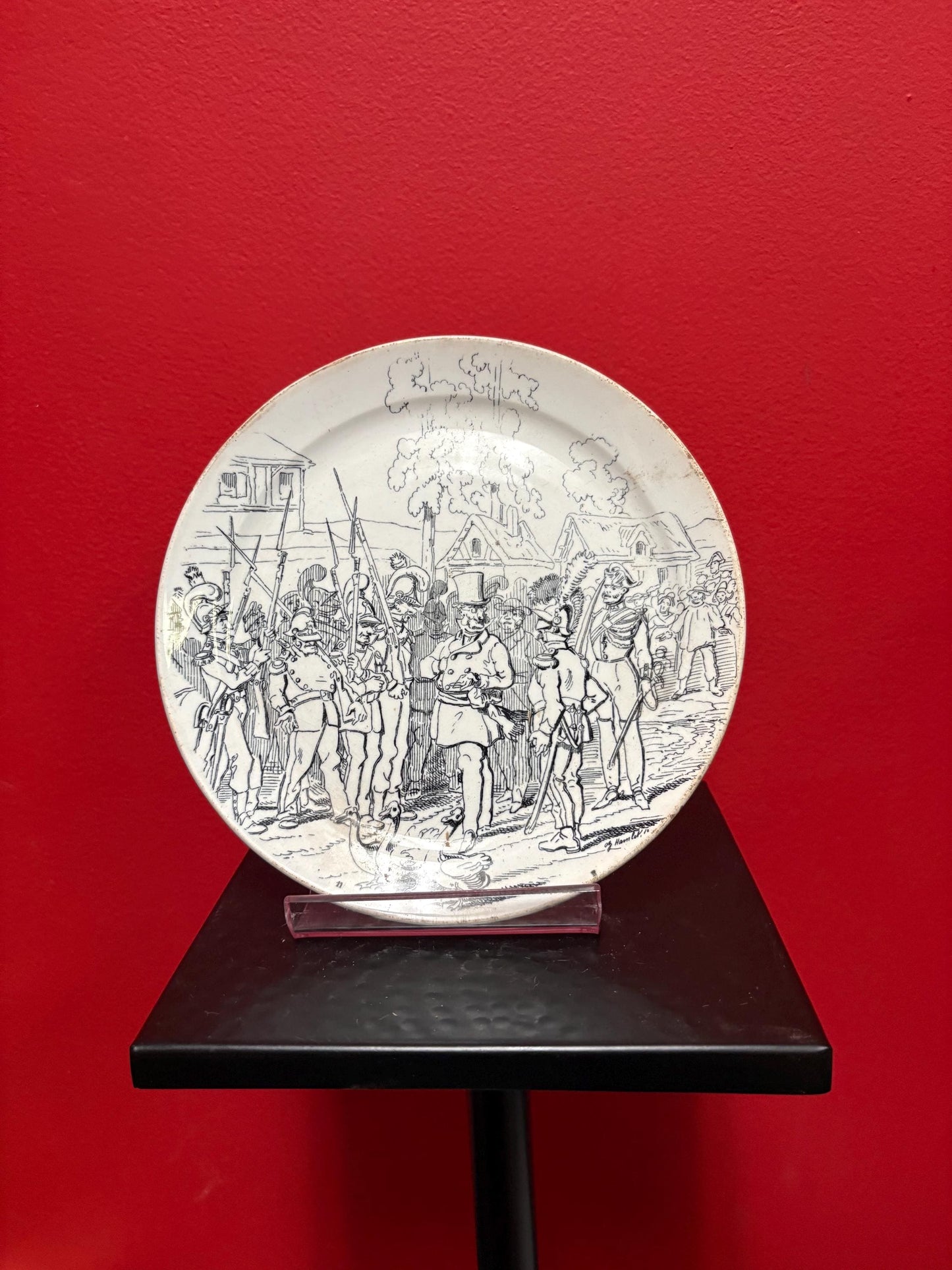 Antique 19 century French signed plate   8 inches  antique condition. See photos.