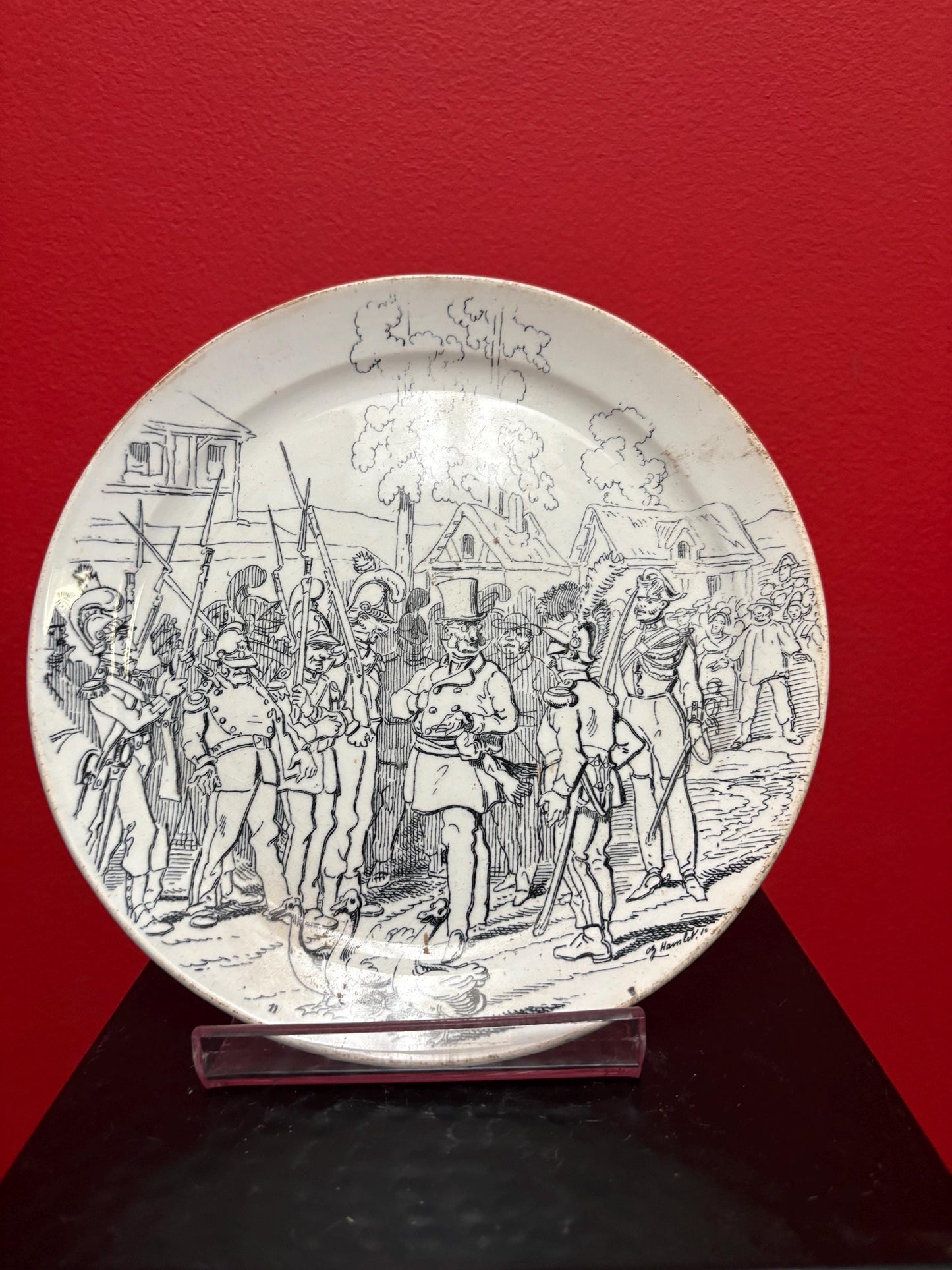 Antique 19 century French signed plate   8 inches  antique condition. See photos.