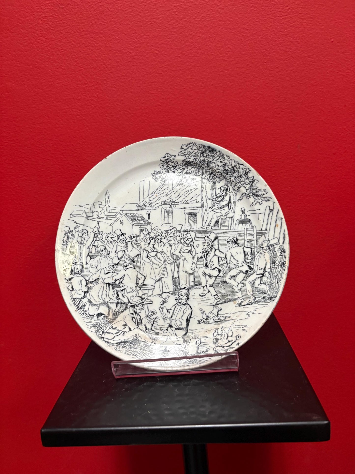 Antique 19 century French signed plate   8 inches  antique condition. See photos.