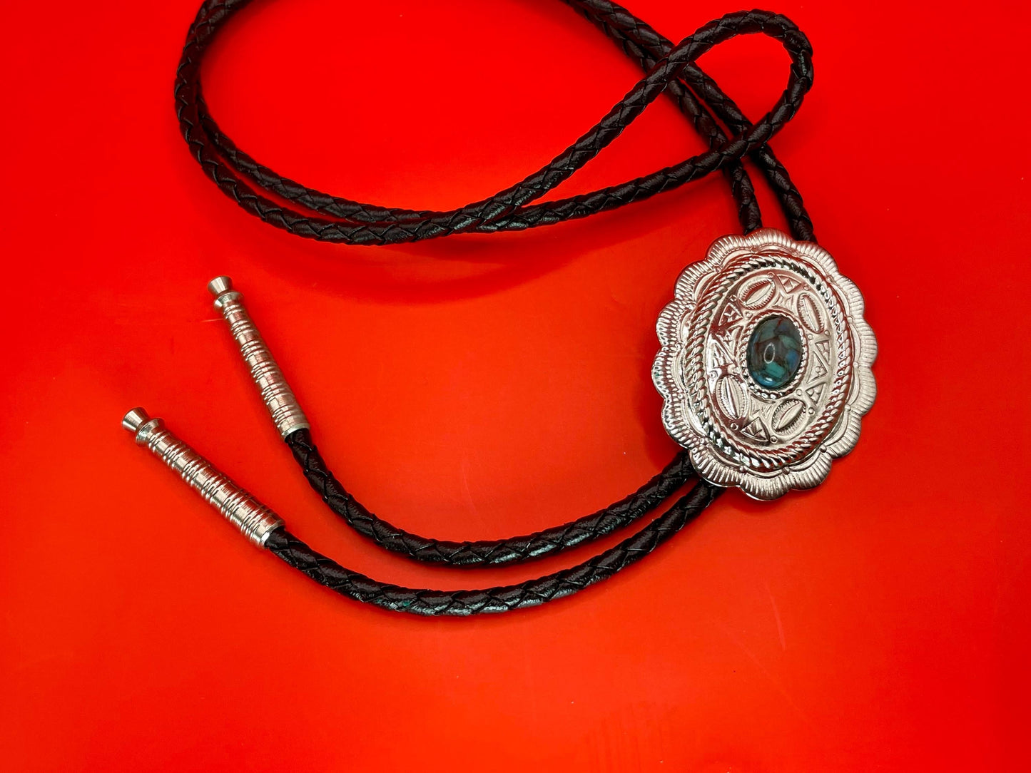 Classic Western Bolo Tie with Bead Accent