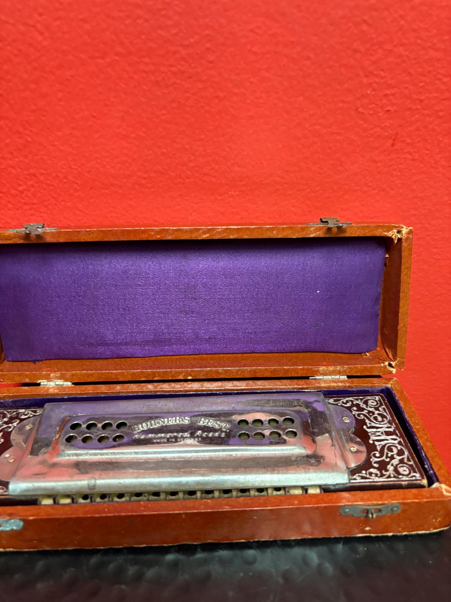 Beautiful antique 7 inch long HOHNER German harmonica  great condition in original box - awesome piece - great value