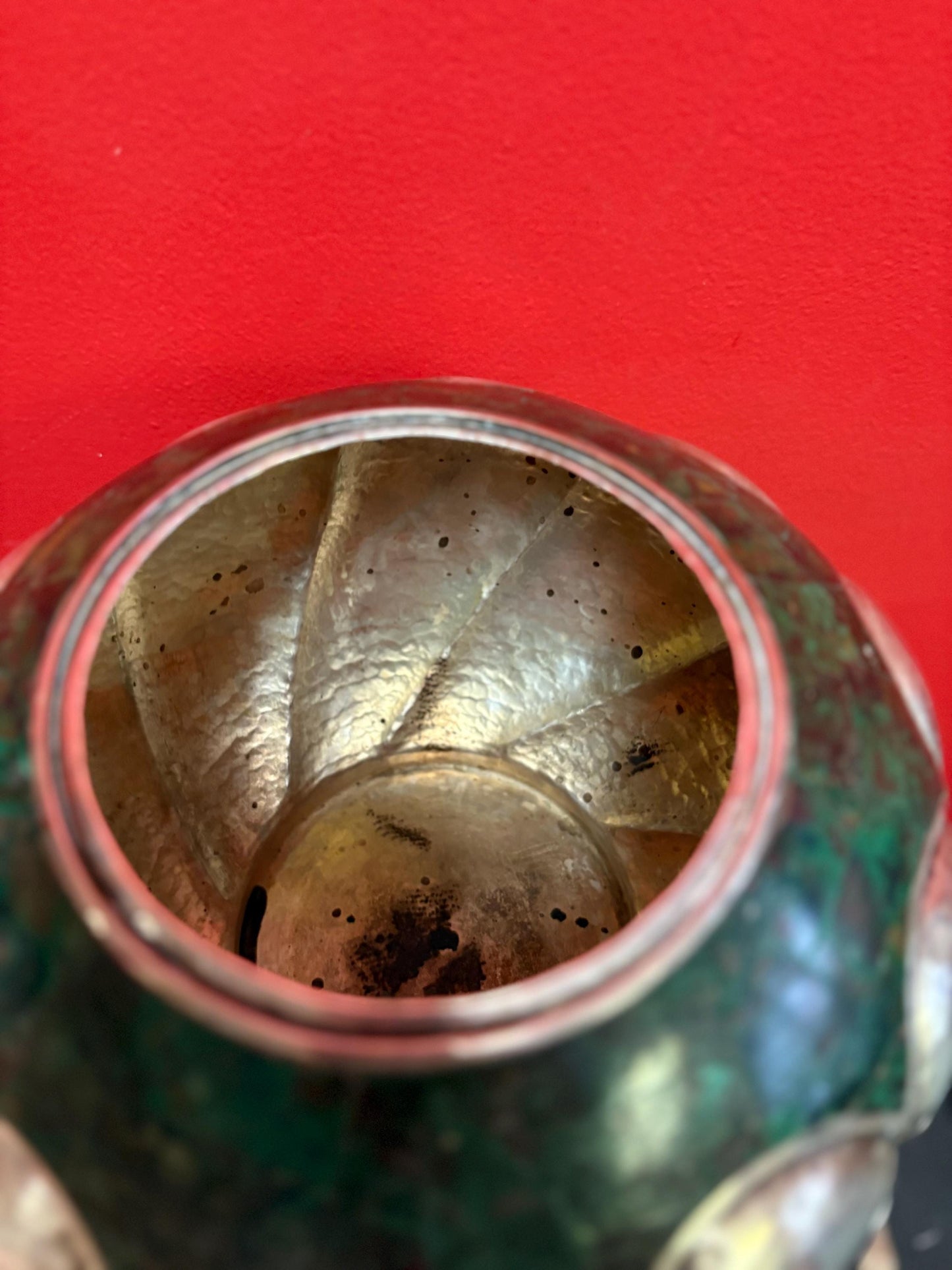 Museum quality los Costillo taxaco Mexico silver and malachite style finish  approx 7 inches tall  wow  1.2 KG