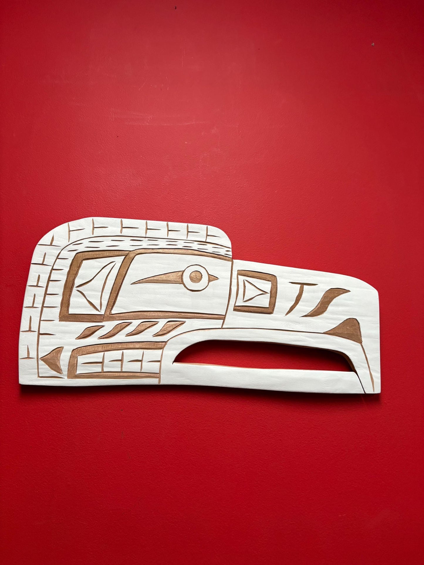 Fabulous unique indigenous first Nations Pacific Northwest Coast Salish Eagle plaque by Bradley Joseph Junior  23 inches - great colour