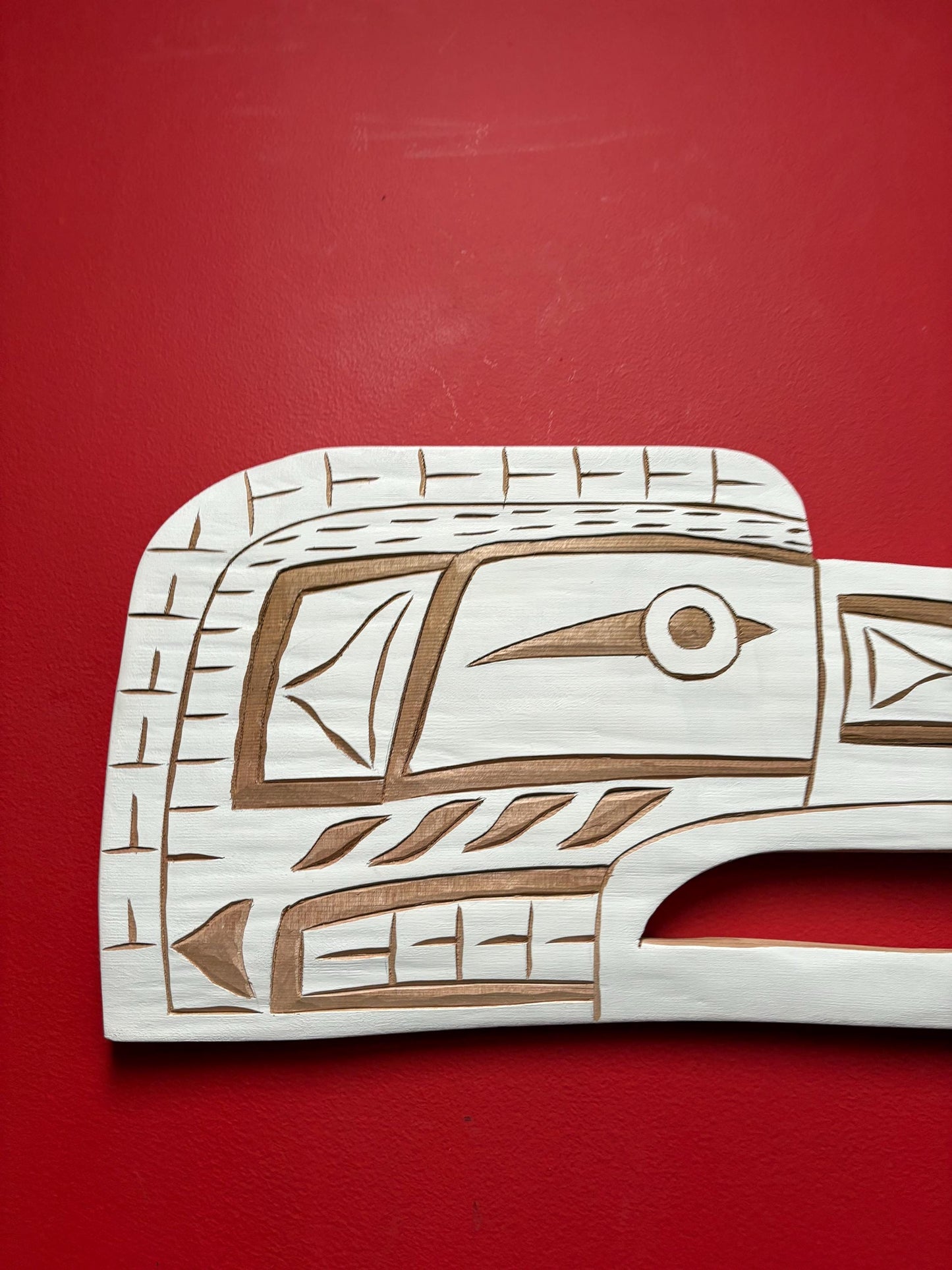 Fabulous unique indigenous first Nations Pacific Northwest Coast Salish Eagle plaque by Bradley Joseph Junior  23 inches - great colour