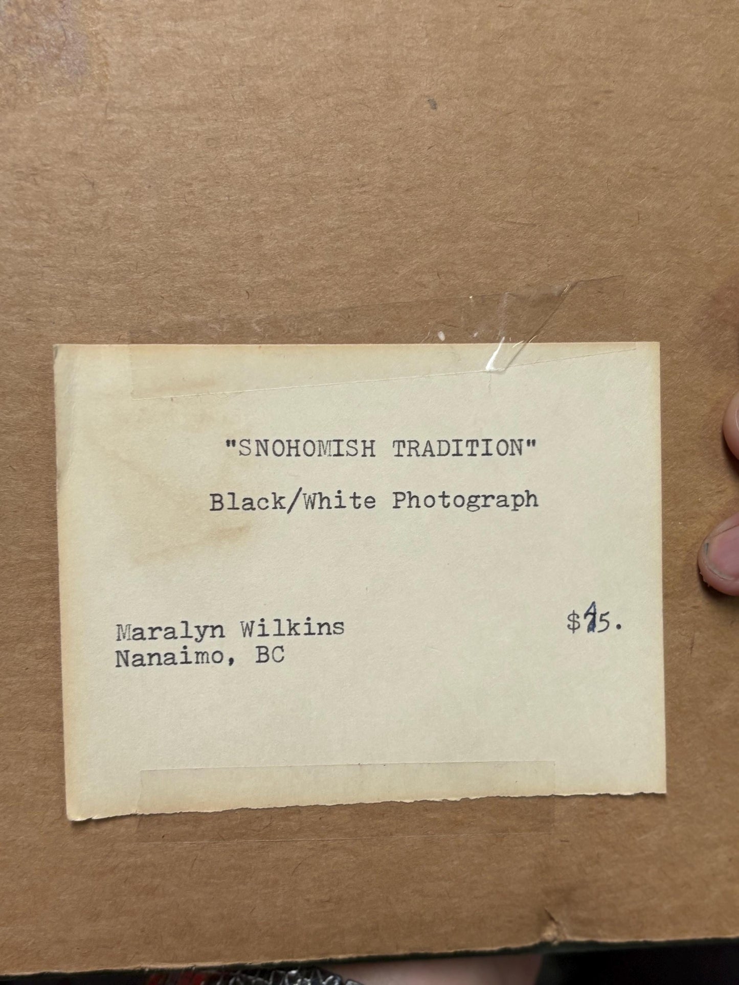 Stunning vintage indigenous first nations Nanaimo black-and-white photograph signed on back  wow   - 14 x 9 wide