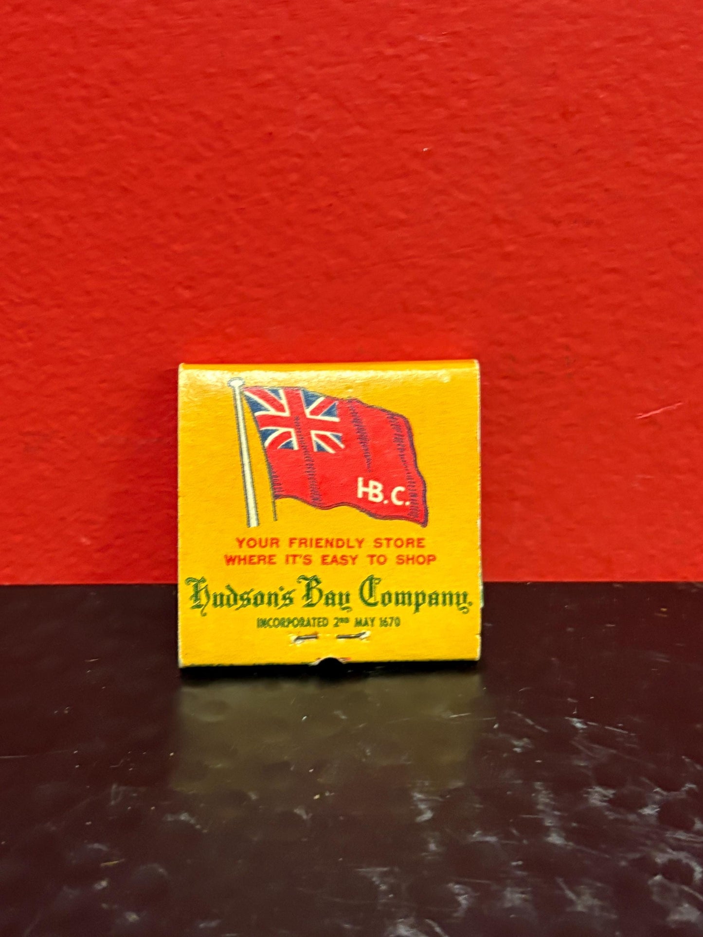 Rare HBC Hudson Bay Company 2 inch matches in original packet - unused - advertising  wow  HBC advertising