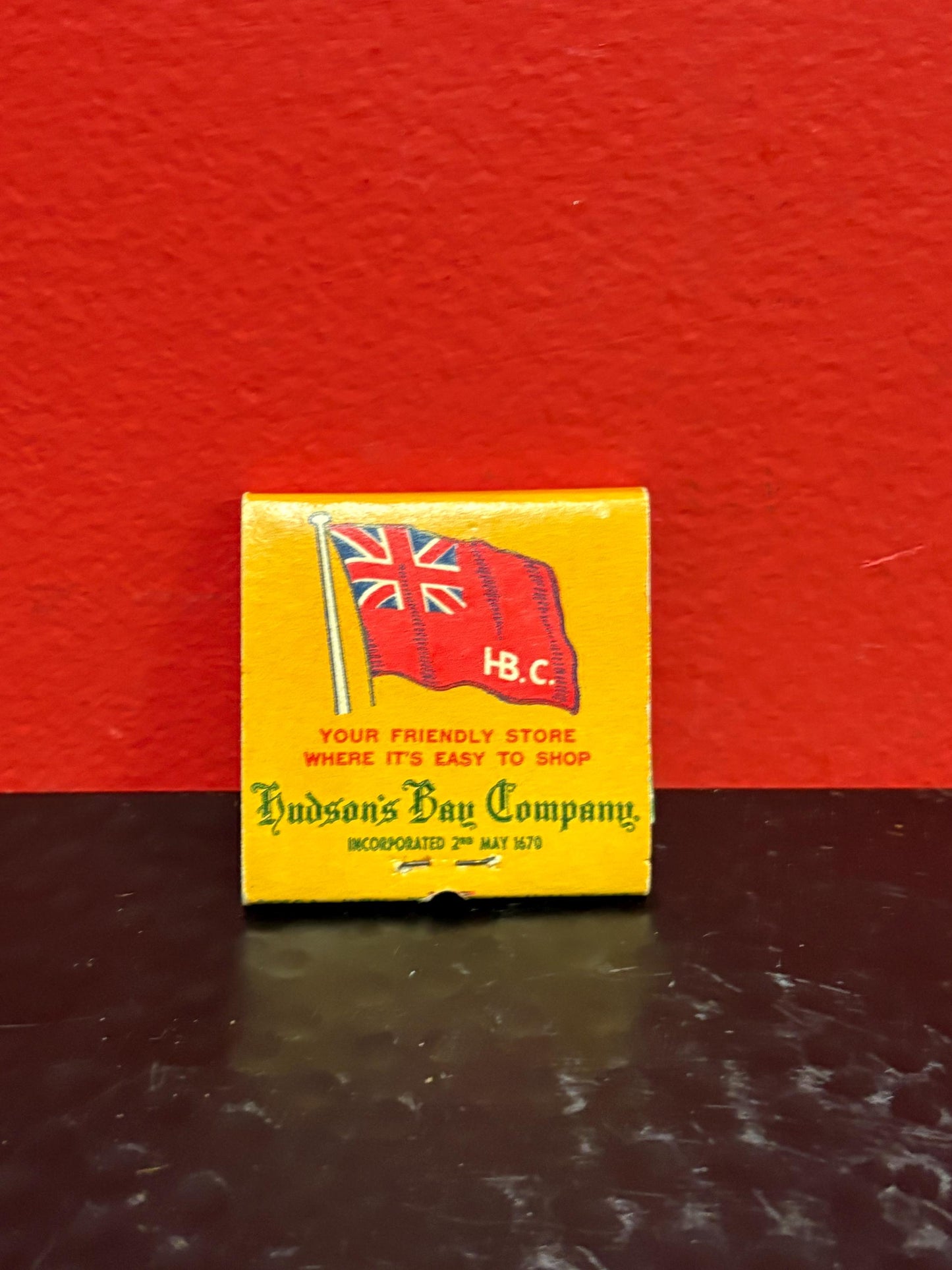 Rare HBC Hudson Bay Company 2 inch matches in original packet - unused - advertising  wow  HBC advertising