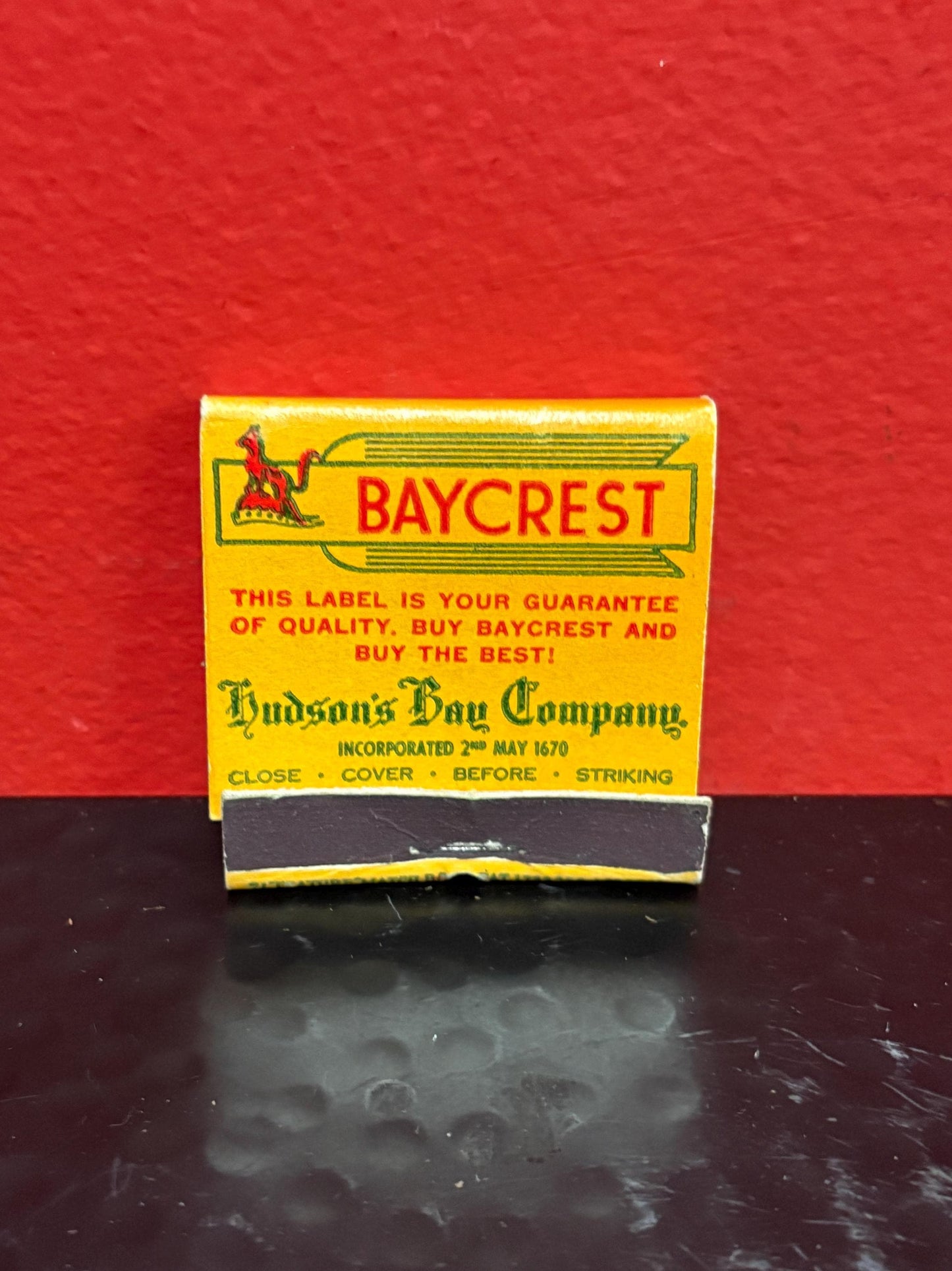 Rare HBC Hudson Bay Company 2 inch matches in original packet - unused - advertising  wow  HBC advertising